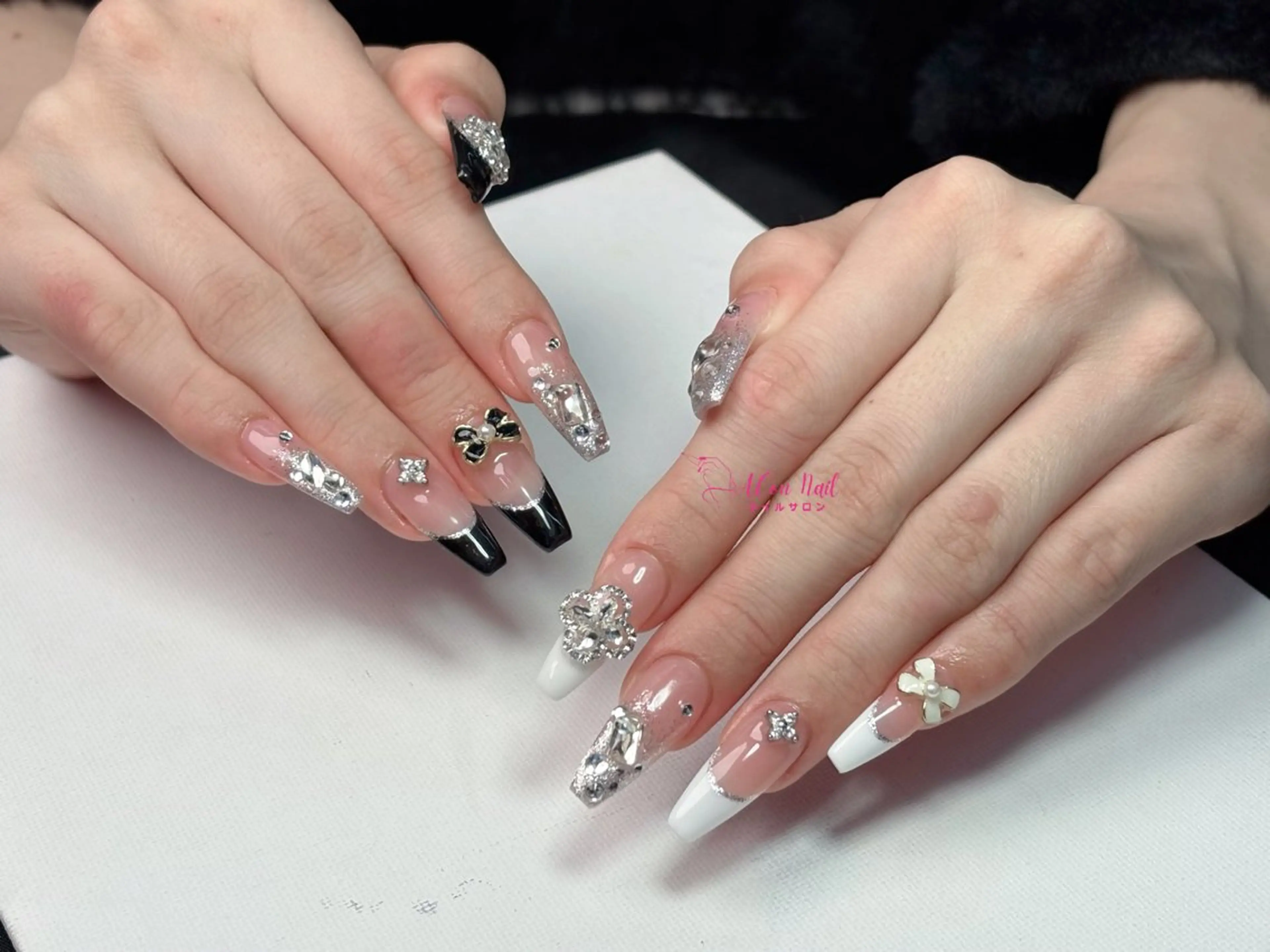 ネイル 桜ネイル 長さ出し フラワーネイル フレンチネイル ジェルネイル ハンドネイル AConNailSalon所属・ACon NailSalonのネイルデザイン