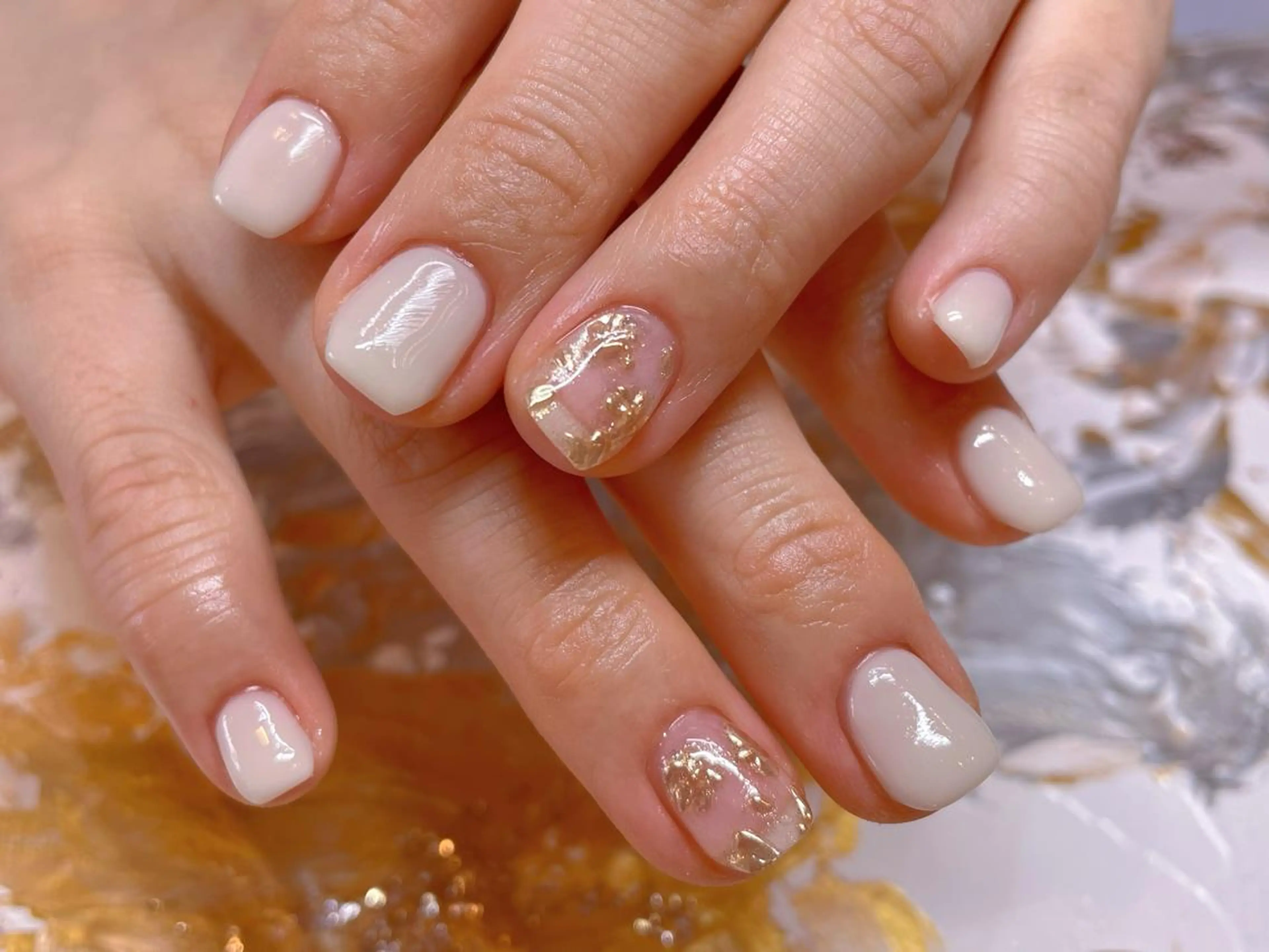 ネイル ゴールド ハンドネイル ネイリスト ❄️ユキ❄️のネイルデザイン