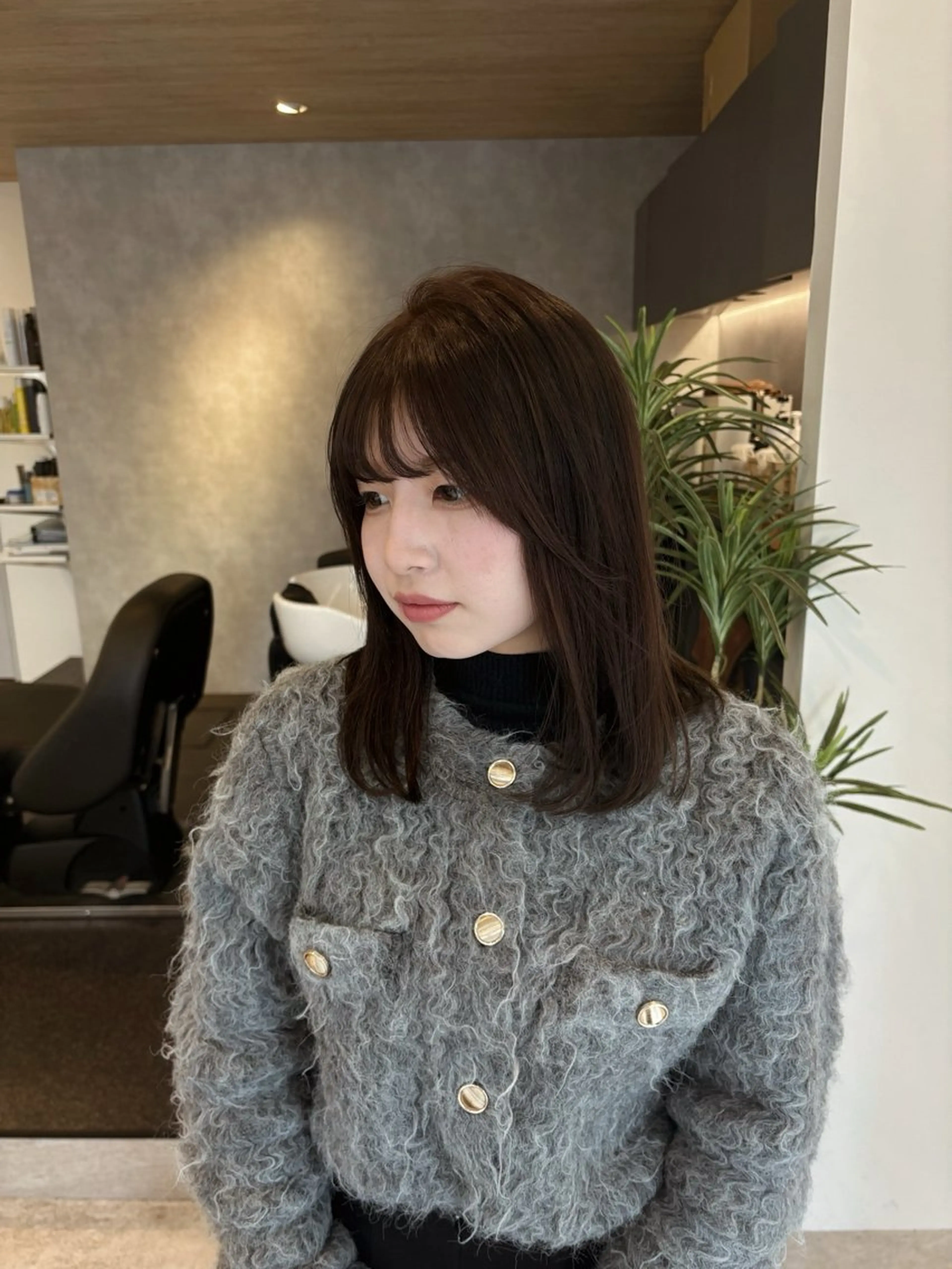 ミディアム カット ヘアカラー トリートメント 【benji】 rena satouのヘアスタイル