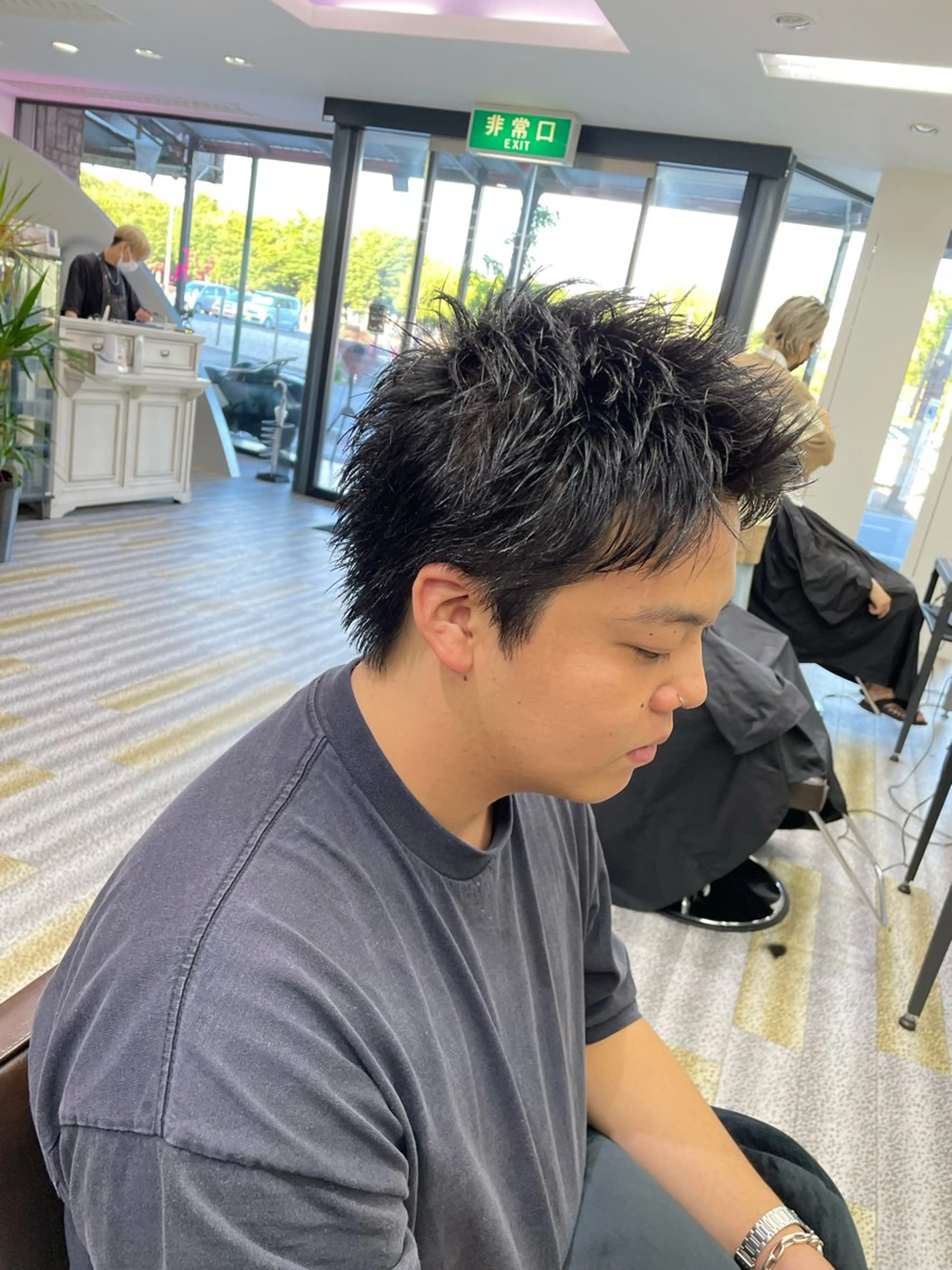 ショート メンズ メンズパーマ スパイキーショート 刈り上げ ショートヘア カット 【メンズ特化】岩瀬 武【メンズパーマ】のヘアスタイル