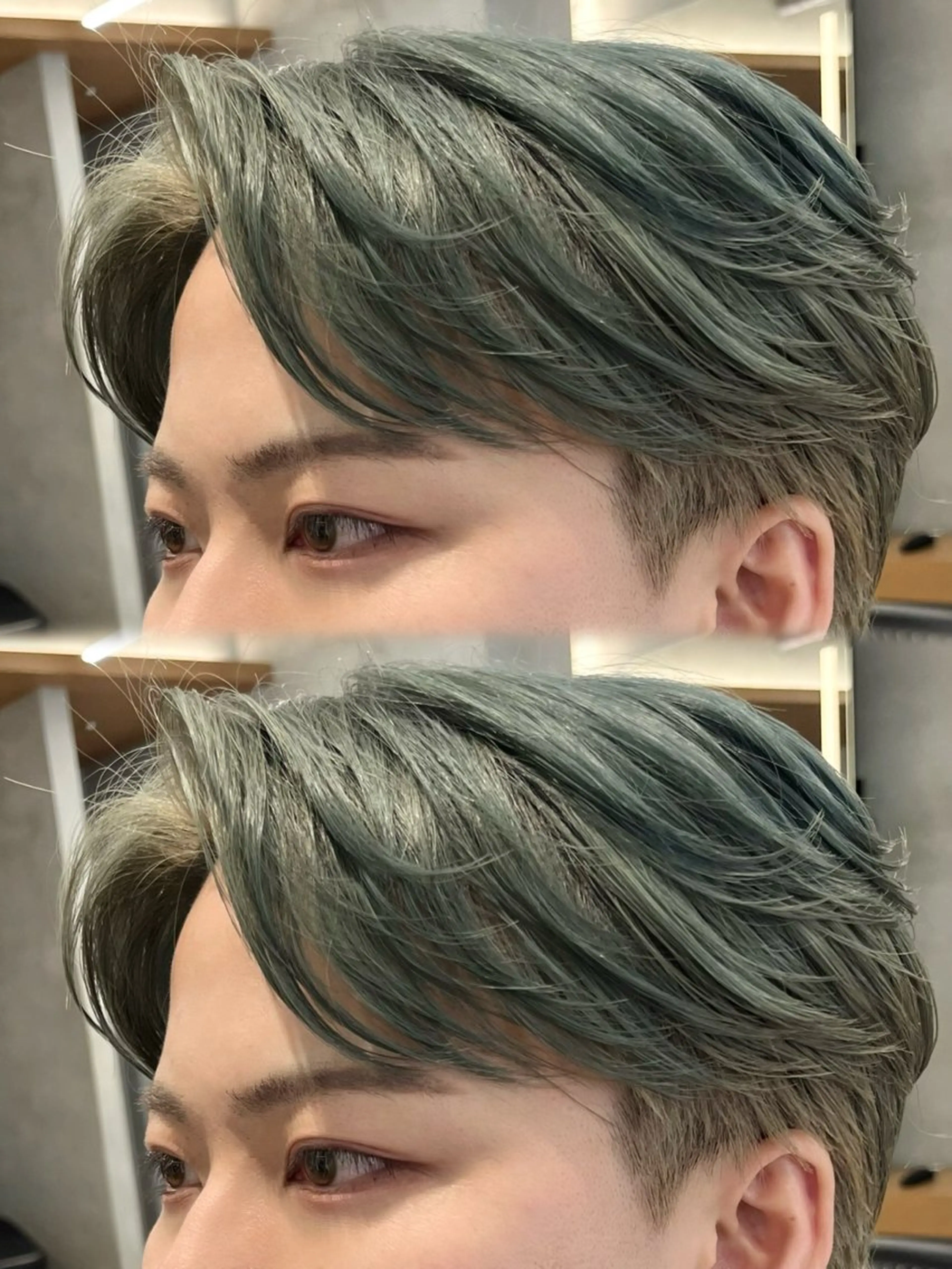 メンズ アイブロウ カット 縮毛矯正 ヘアセット ニュアンスパーマ/ 毛流れ/ハイトーンのヘアスタイル