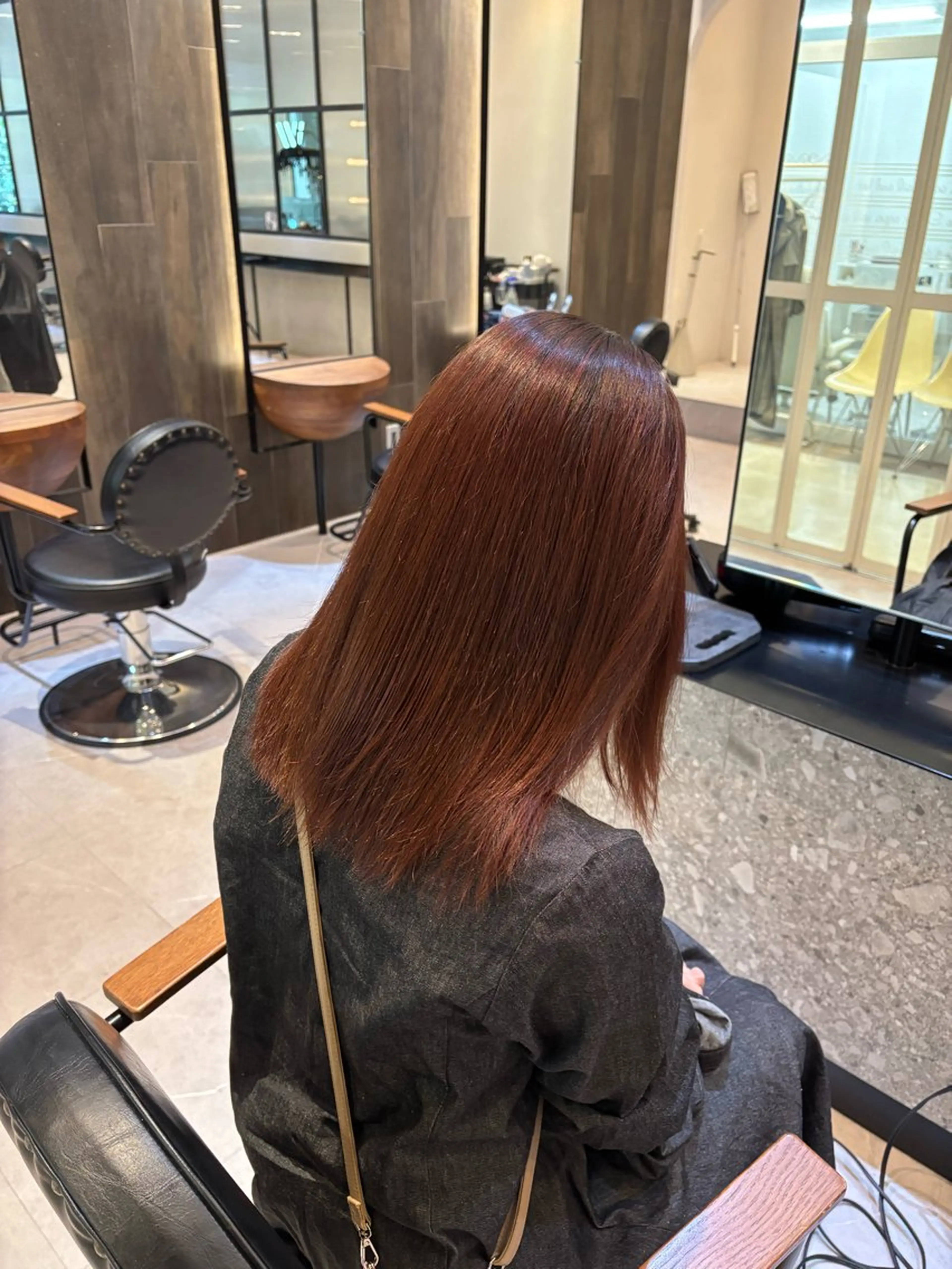 セミロング カラー ブラウンカラー レッドカラー レッドブラウン カラー/髪質改善 トリートメント/優果のヘアスタイル