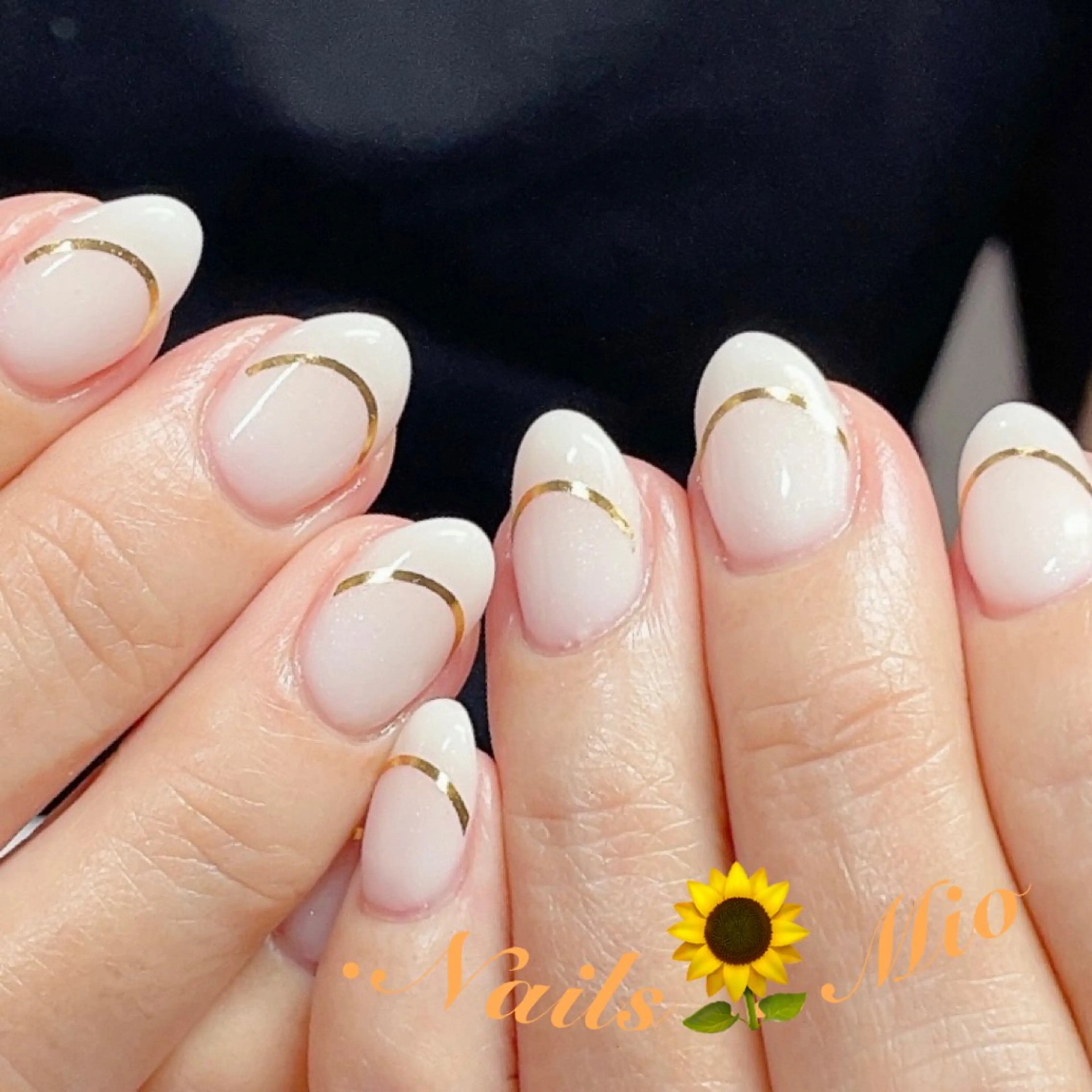 ネイル フレンチネイル ジェルネイル ゴールド ワンカラーネイル .Nails Mio 赤羽西ネイルサロンのネイルデザイン