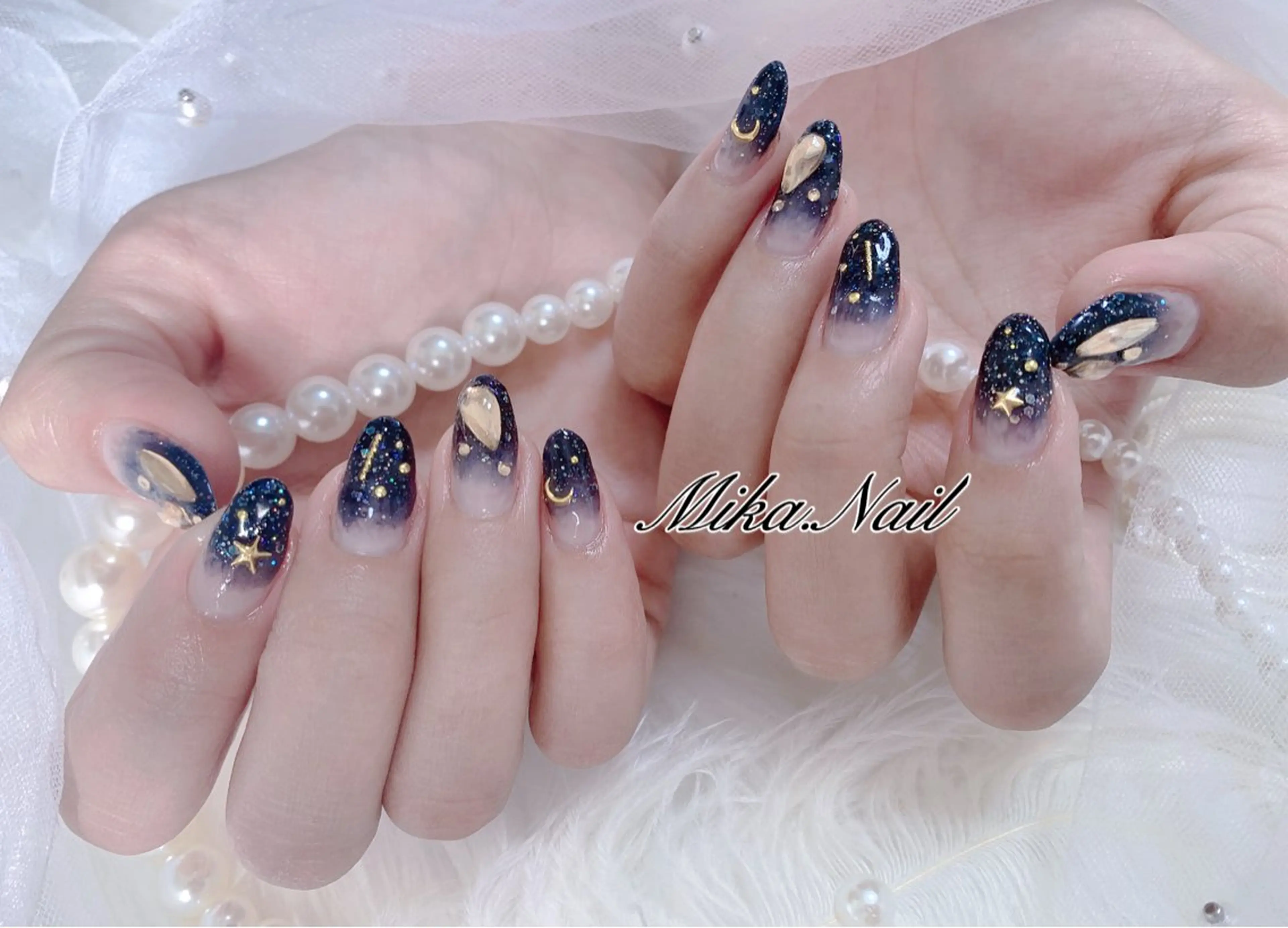 ネイル グラデーション ラメ(グリッター) ラメグラデーション Mika Nailのネイルデザイン