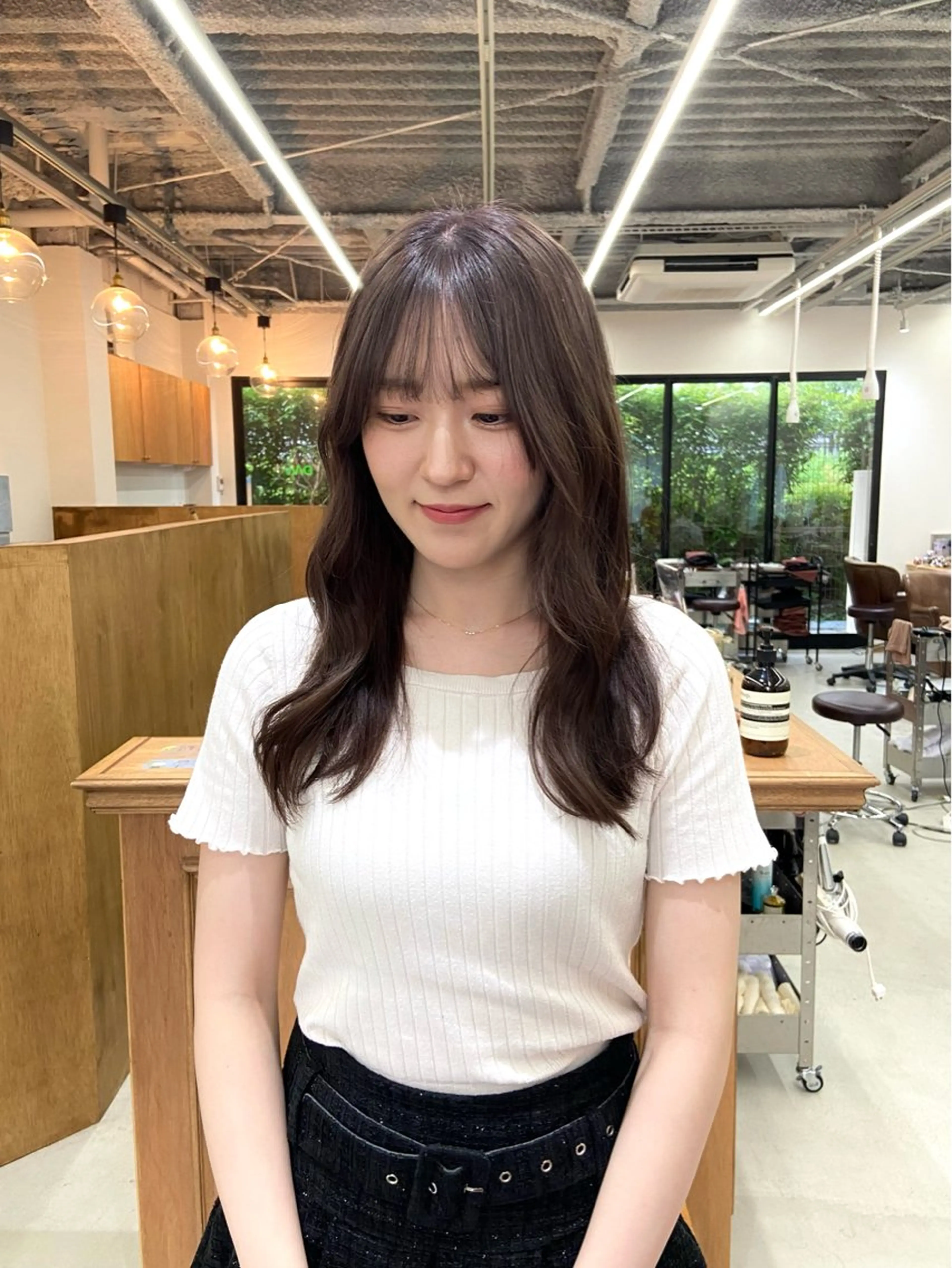 ロング カラー ブリーチ ダブルカラー ブリーチなしカラー カット ヘアカラー トリートメント mana／ブリーチ なし／ベージュ／暖色のヘアスタイル