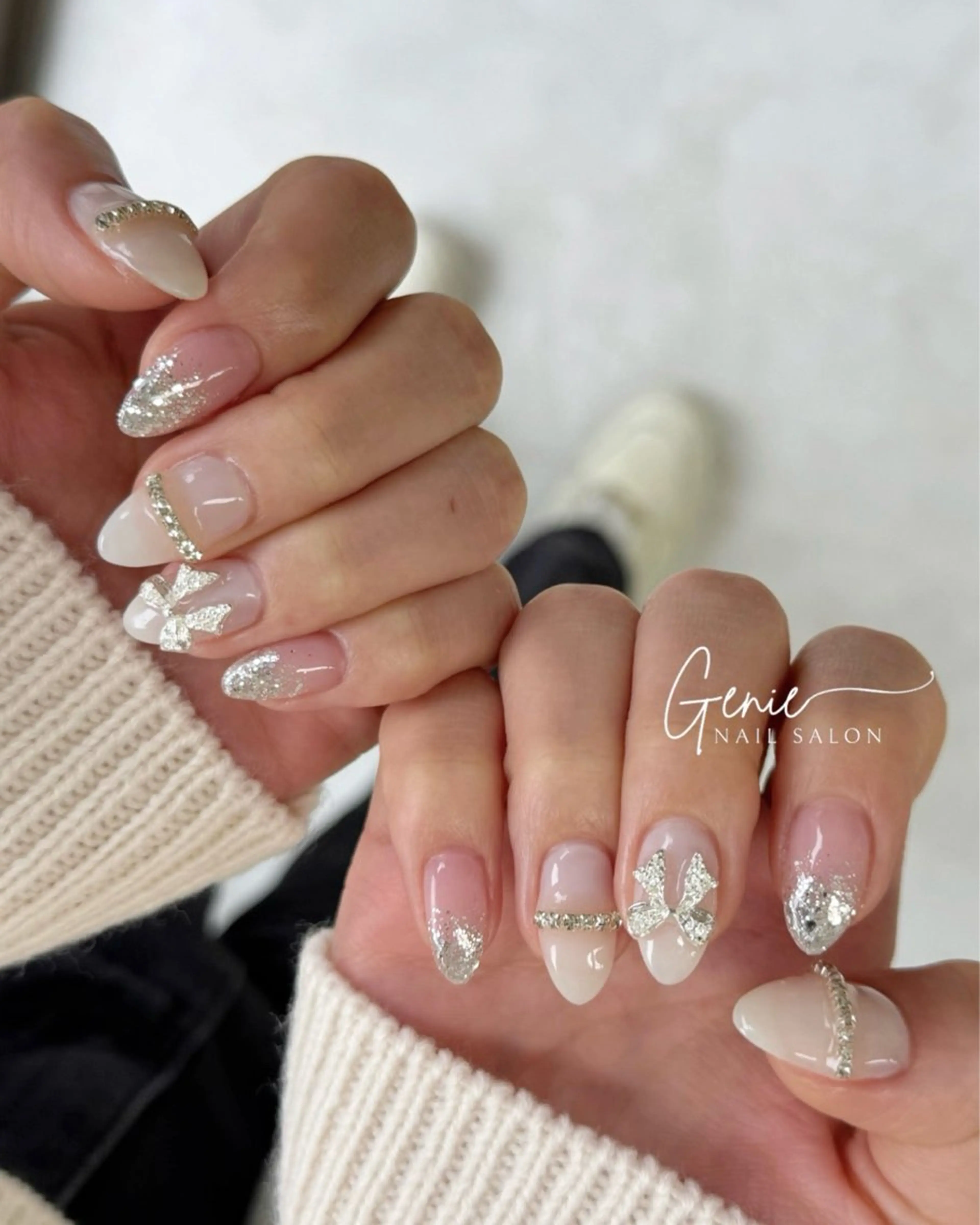 ネイル リボン ハンドネイル Nail salon Genie所属・Nail salon Genieのネイルデザイン