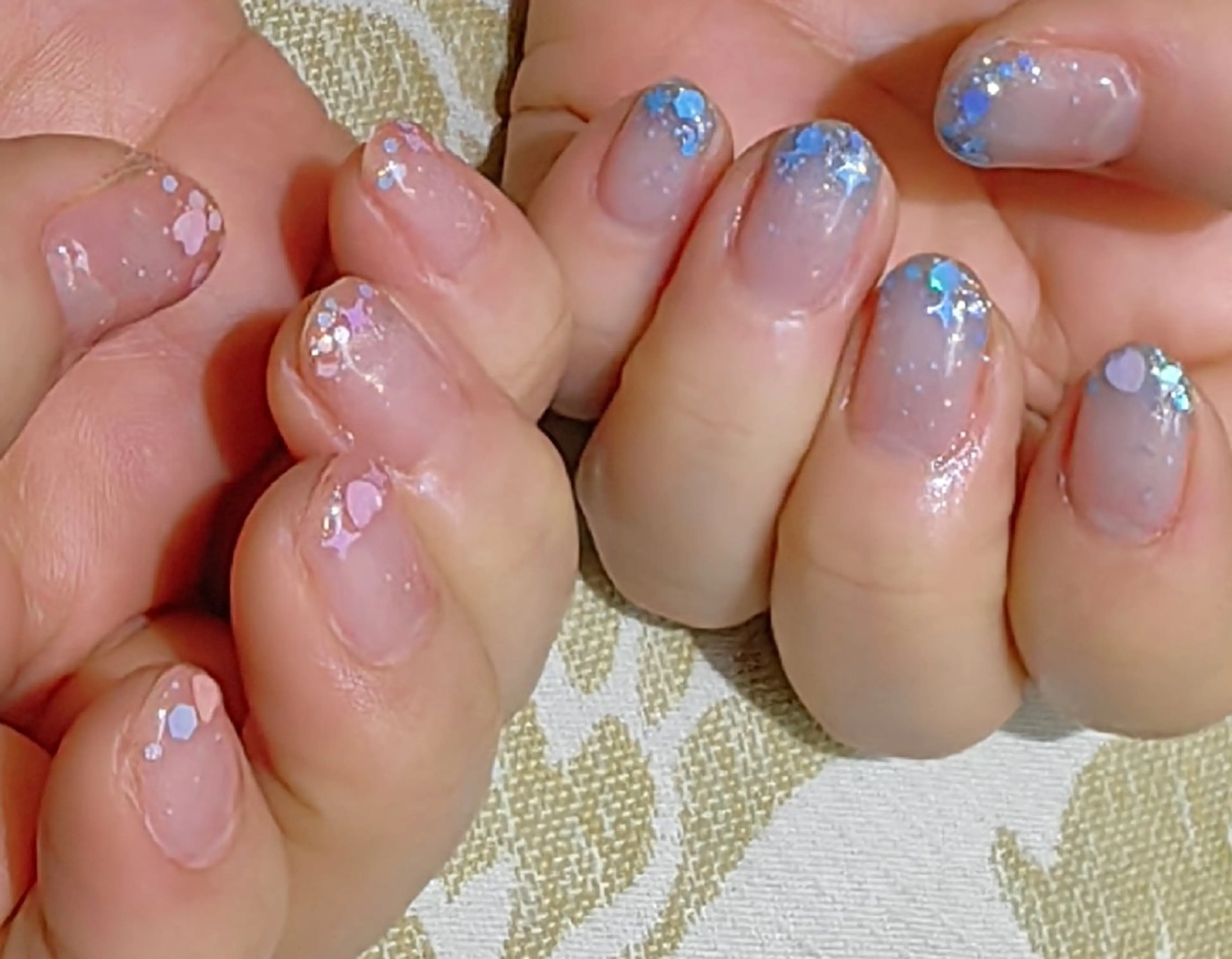 ネイル フレンチネイル ラメ(グリッター) ハンドネイル reve あやののネイルデザイン