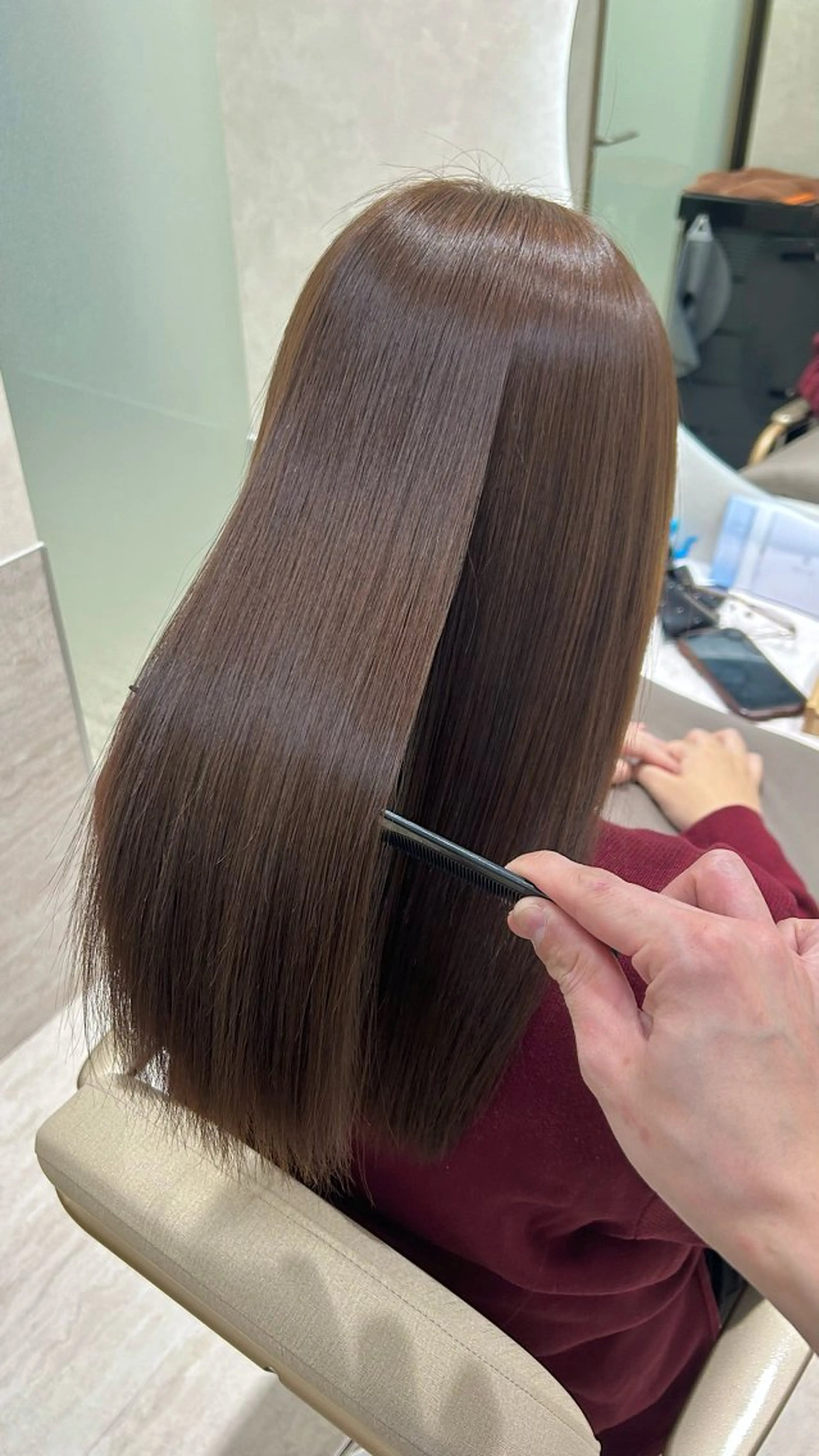 ロング カラー ショートボブ ベージュカラー ブリーチ ブラウンカラー 透明感カラー カット ヘアカラー 縮毛矯正 トリートメント Eleanor枚方店 店長　飛鳥　薫のヘアスタイル