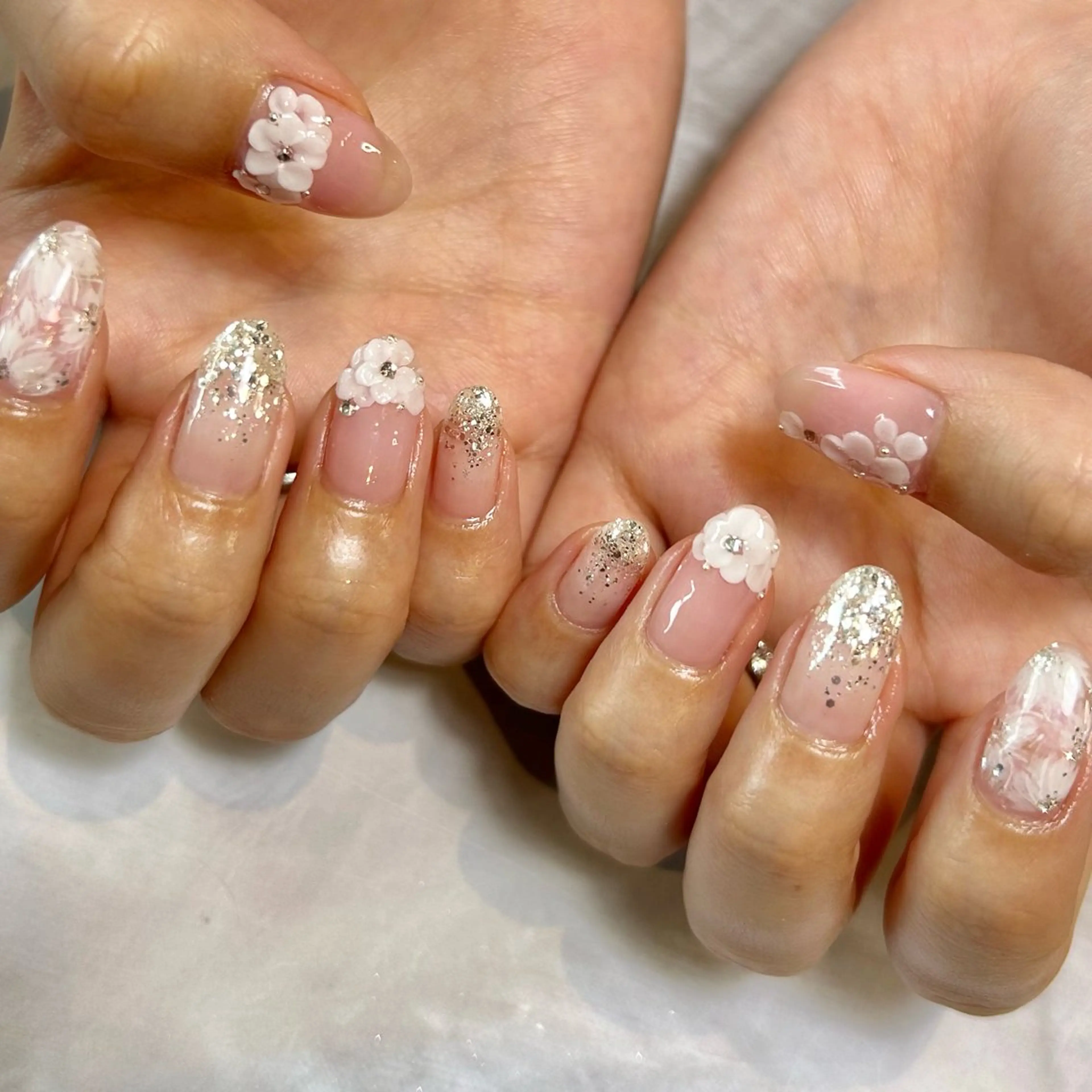 ネイル 持ち込み ブライダルネイル ハンドネイル Reflection marikoのネイルデザイン