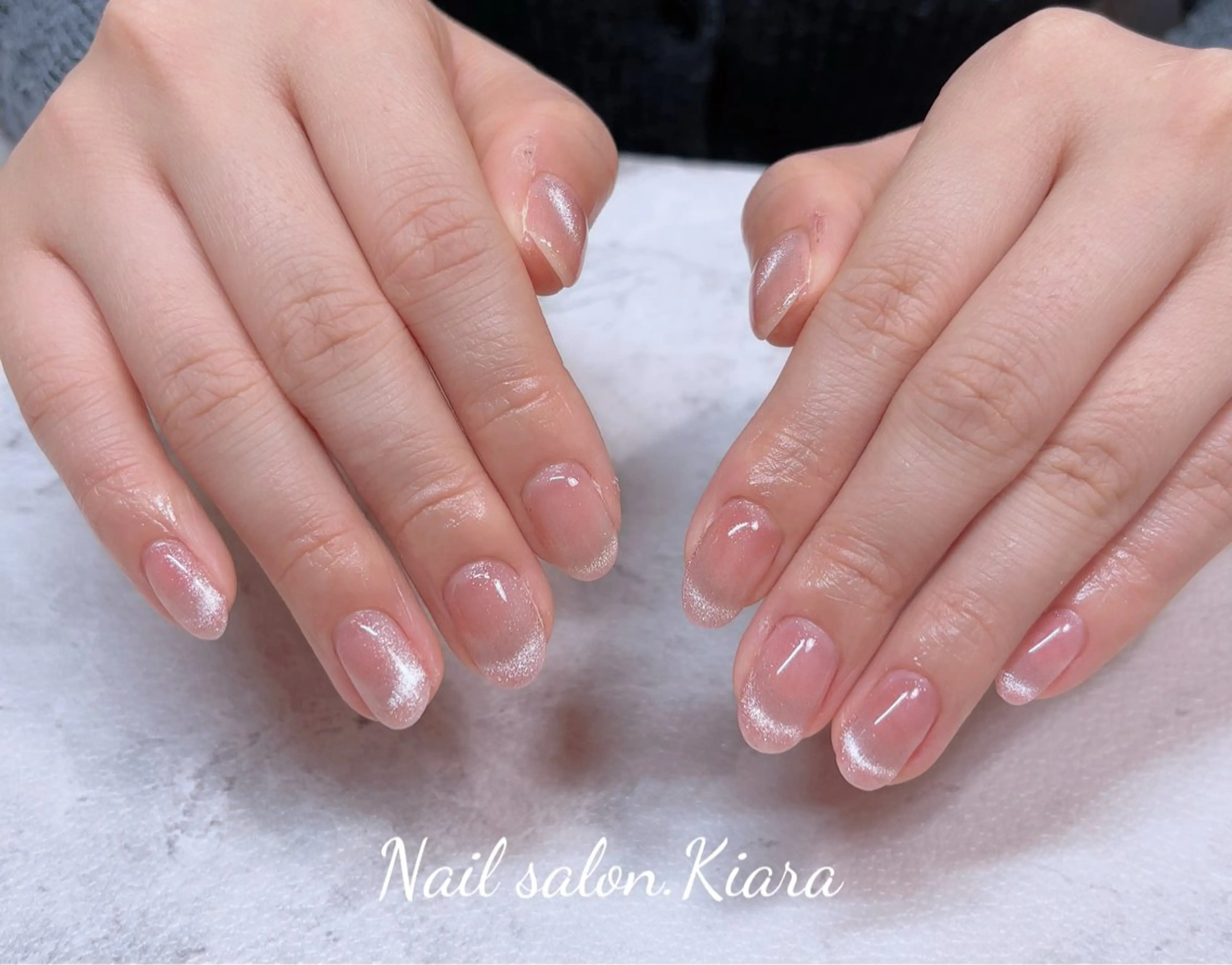 ネイル フレンチネイル マグネットネイル マグネットフレンチ 🍭Kiara Nail🍭のネイルデザイン