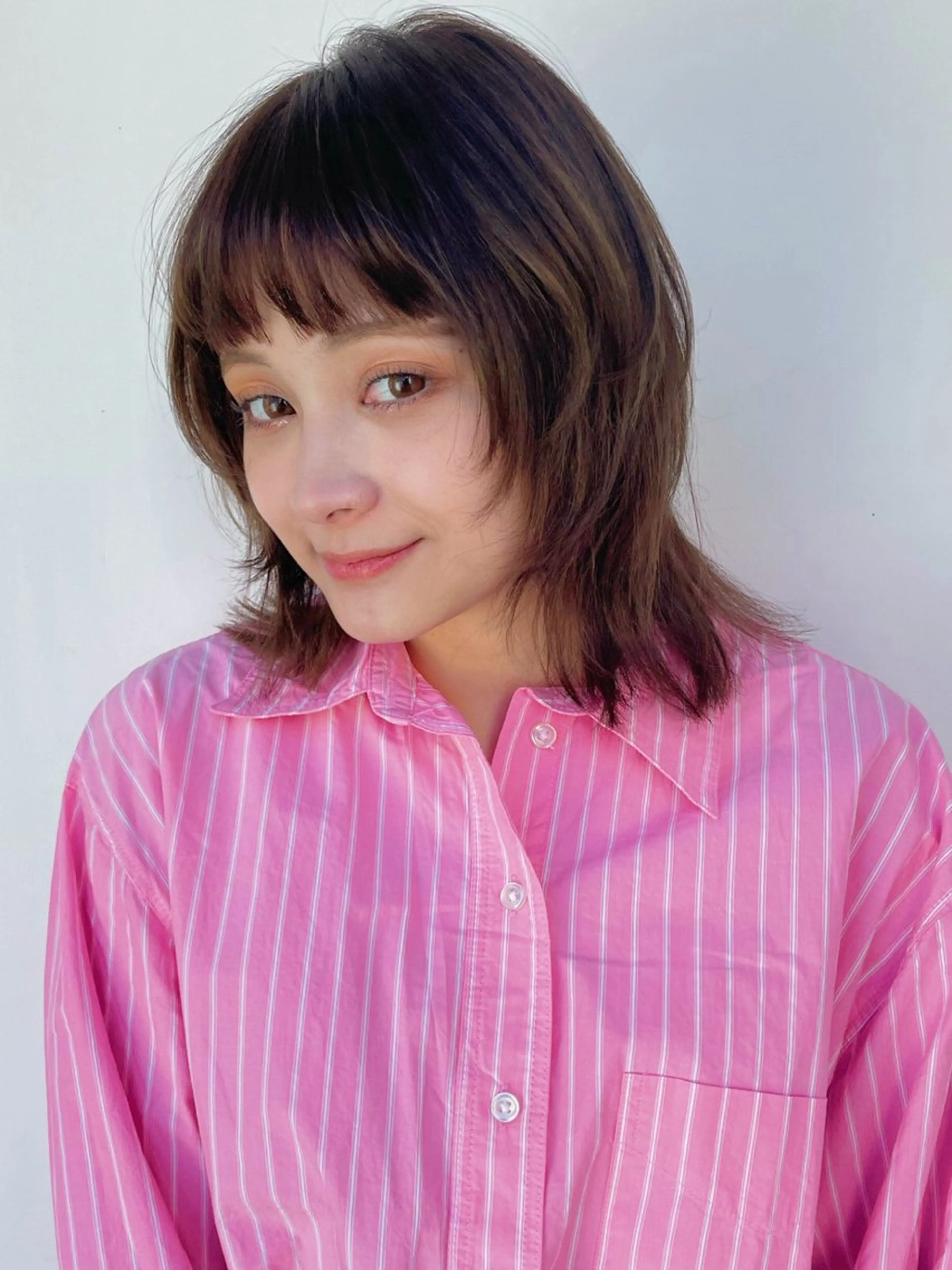 ミディアム デザインカット レイヤーカット ウルフカット ボブ/ミディアム 親しみやすさ/さくらのヘアスタイル