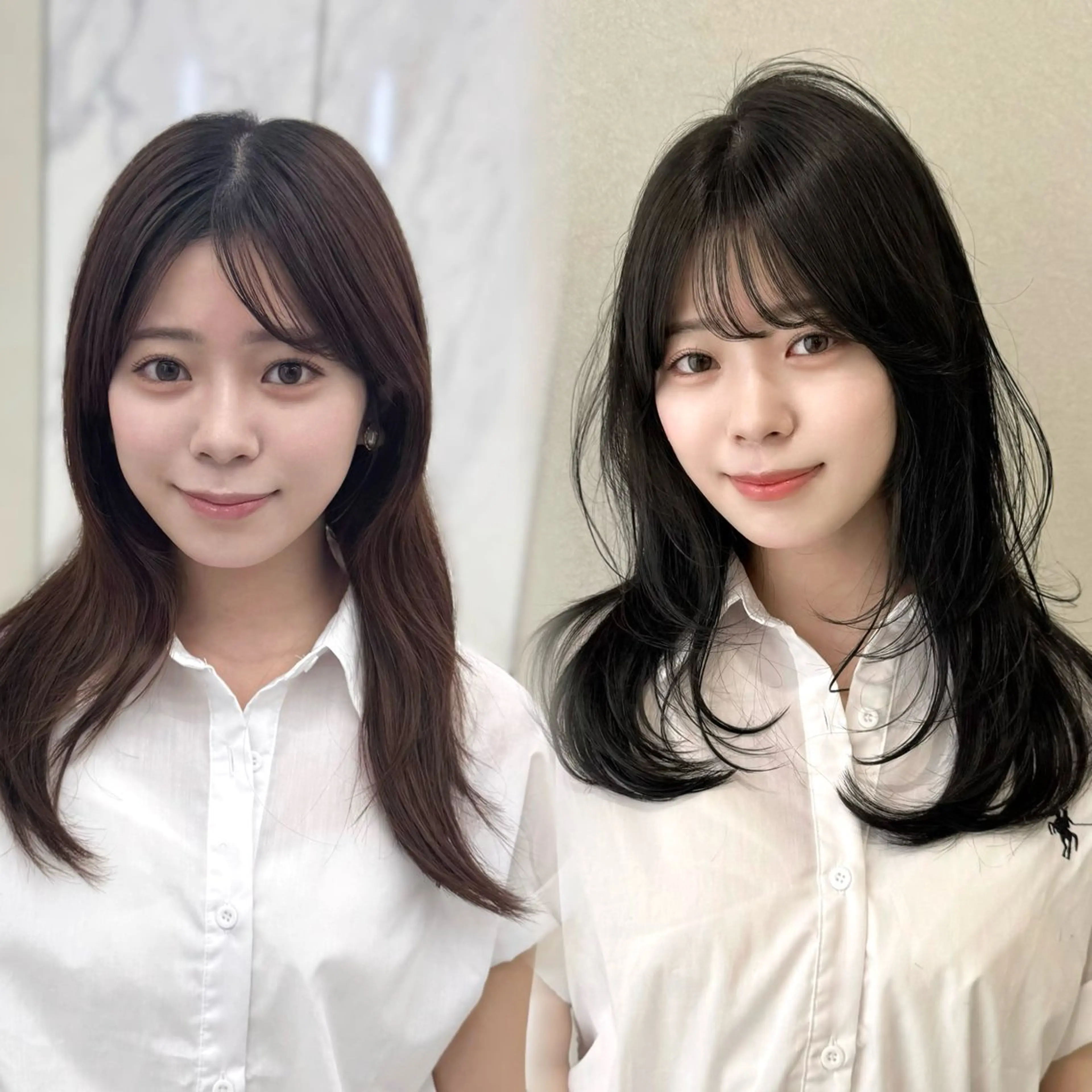 セミロング カラー カット ヘアカラー トリートメント COA GINZA 空也/前髪/顔まわりのヘアスタイル