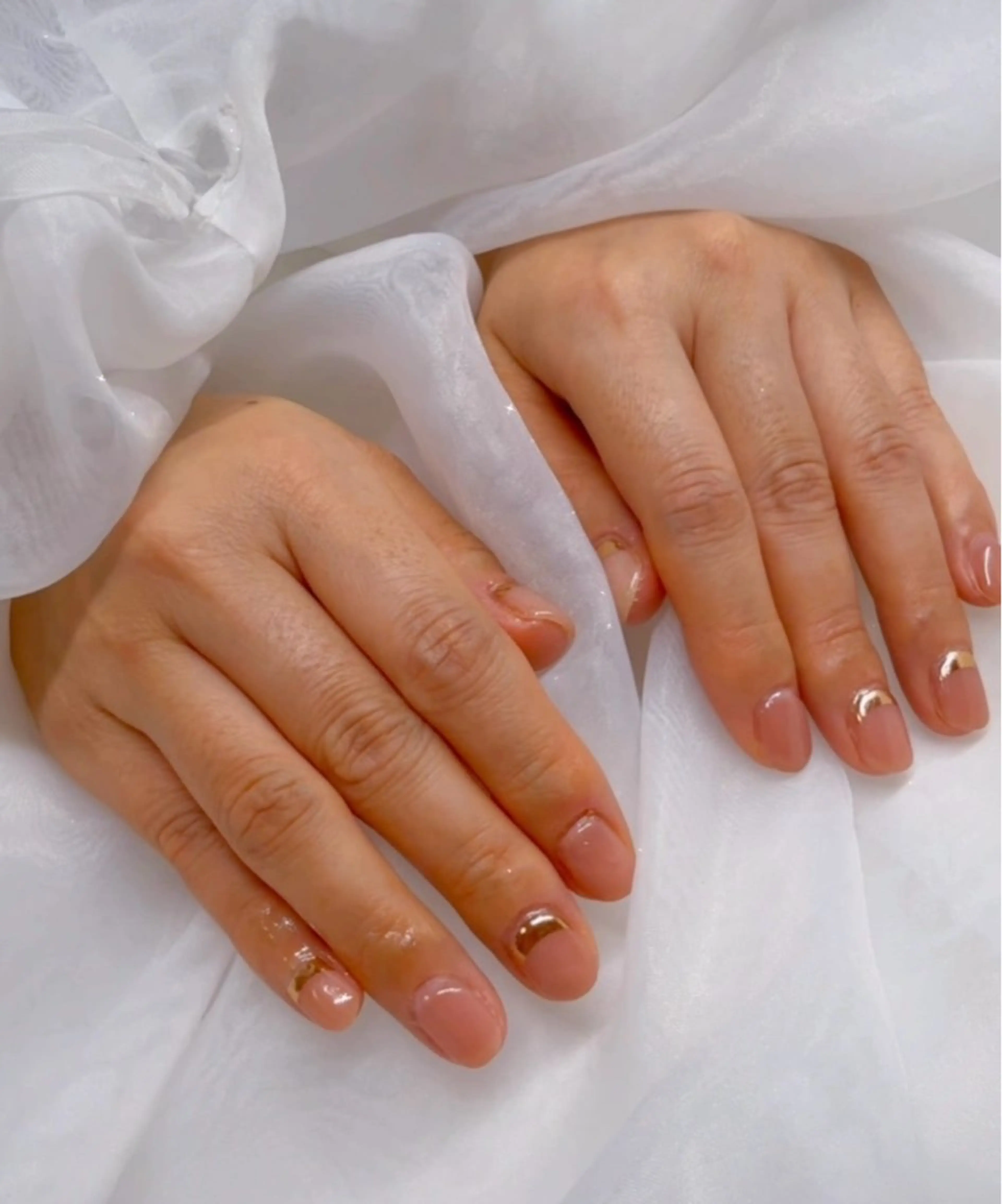 ネイル アートネイル フレンチネイル ミラーネイル 逆フレンチ ハンドネイル SAND BAR  NAILのネイルデザイン