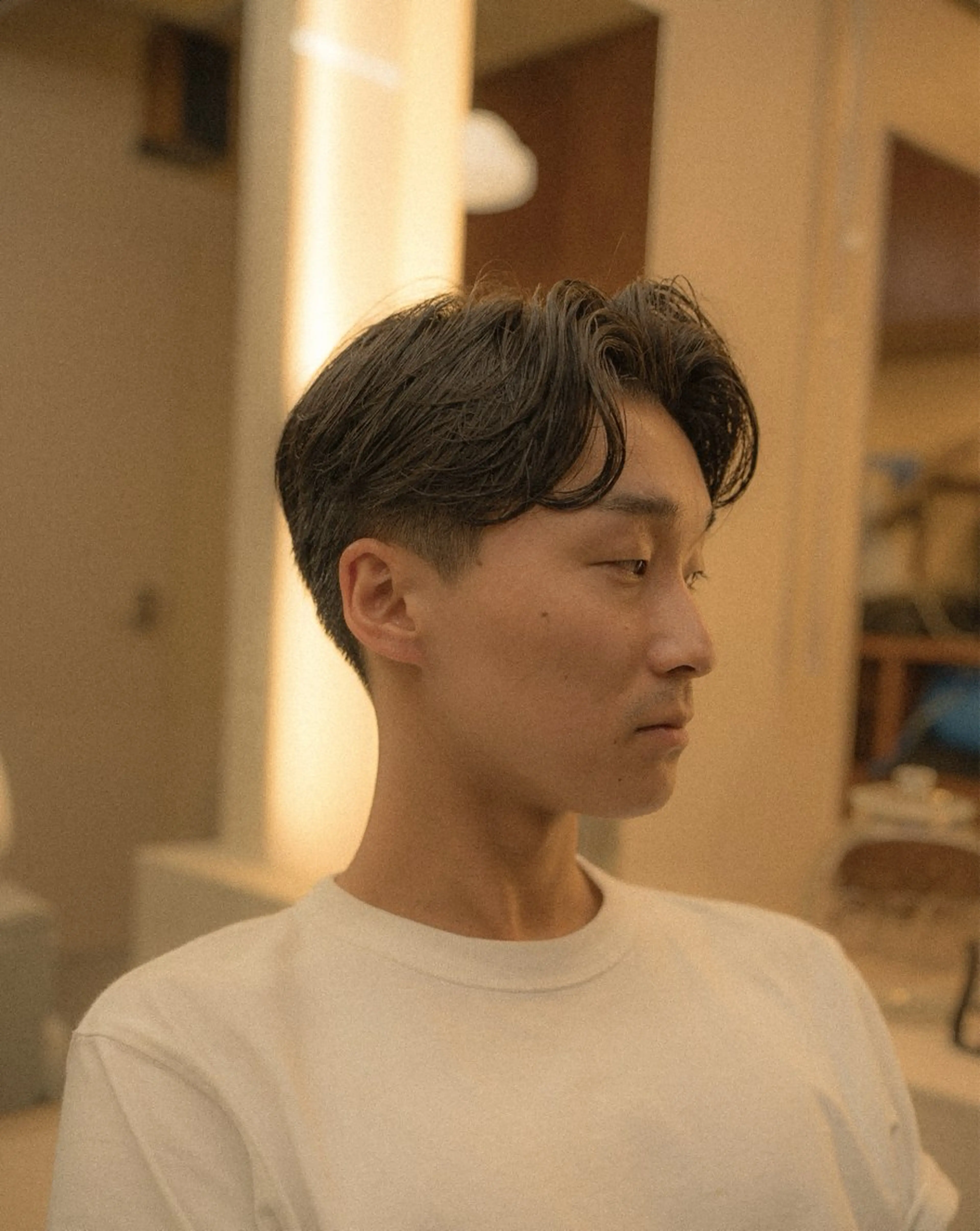 ショート カラー パーマ メンズ センターパート メンズパーマ 🔗メンズサロン🔗 Kieのヘアスタイル