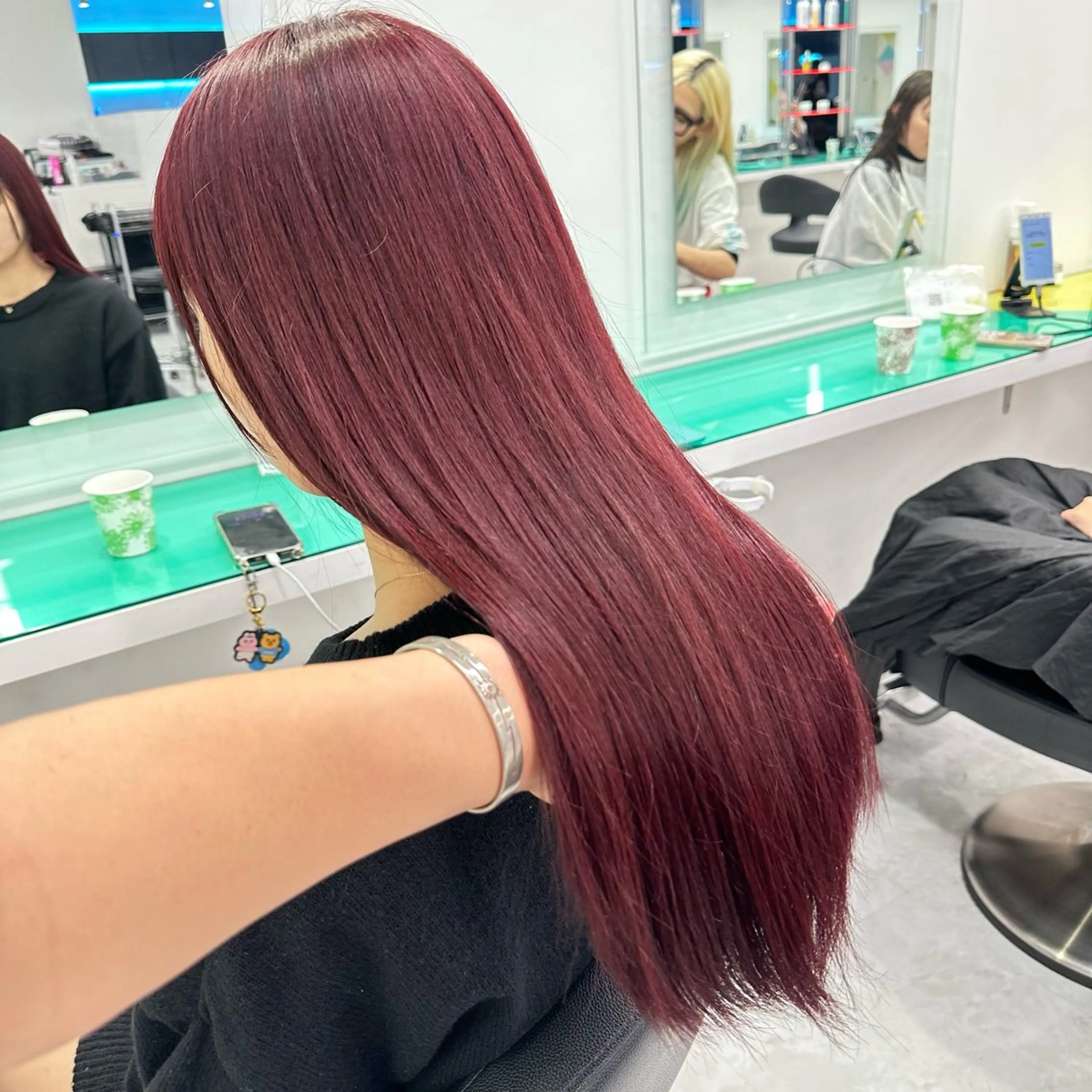 ロング カラー ブリーチ ブリーチなしカラー レッドカラー ヘアカラー トリートメント 渋谷/透明感カラー /半個室/こうめいのヘアスタイル