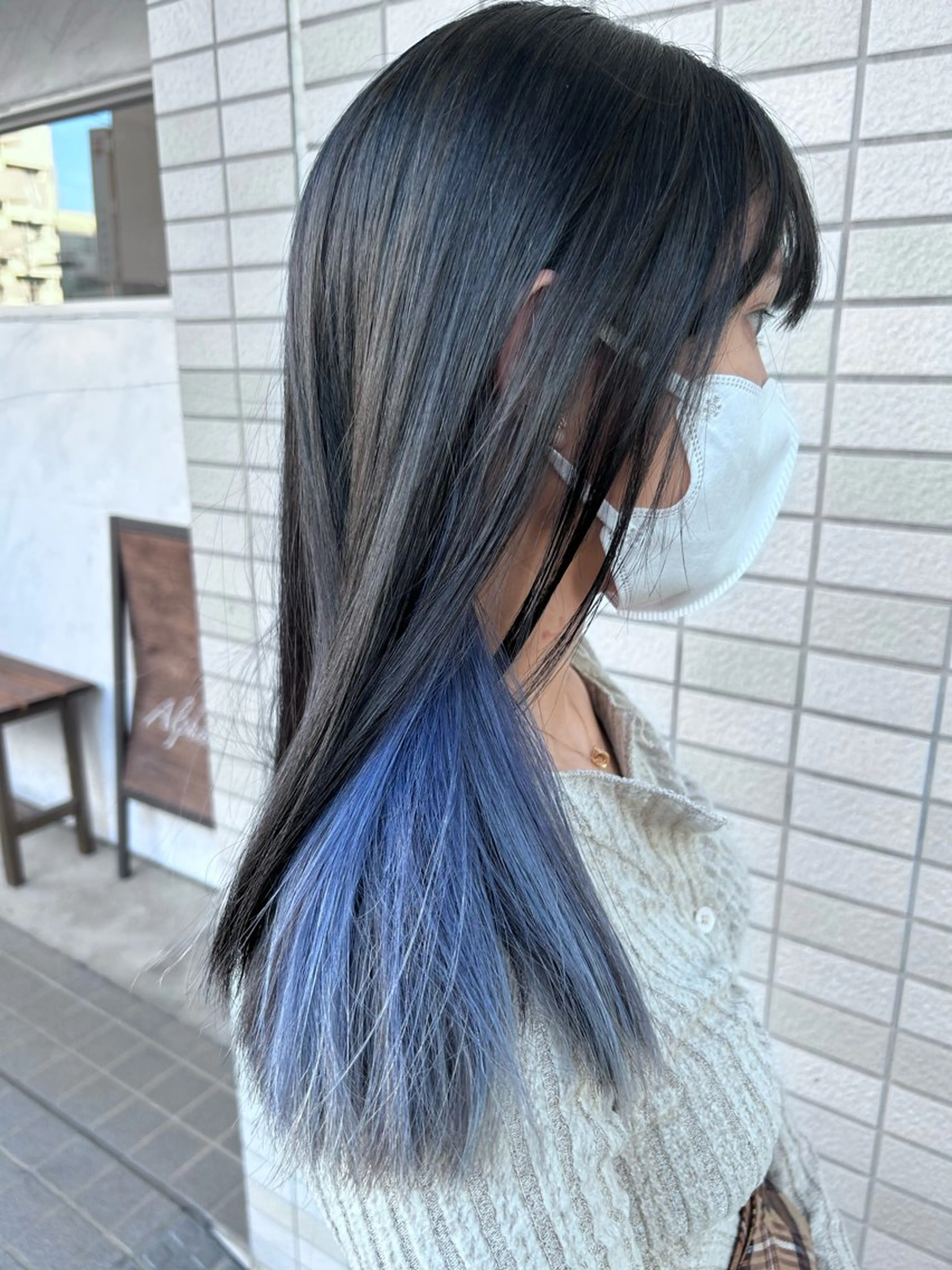 ロング カラー ブルーカラー インナーカラー 大人かわいい💎ツヤ ✧亜美︎✧我孫子のヘアスタイル