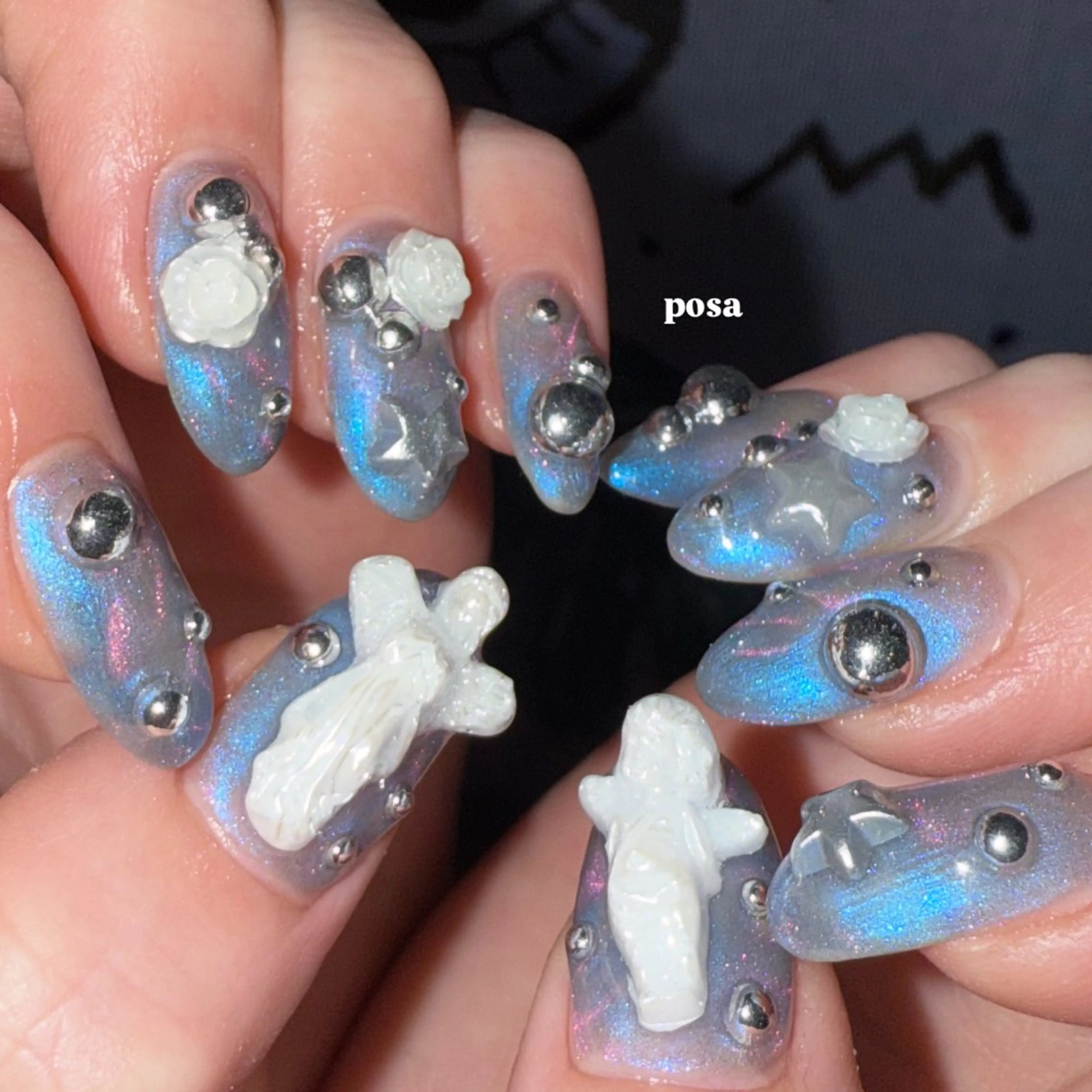 ネイル マグネットネイル シンプルネイル ハンドネイル posa nail モエミのネイルデザイン