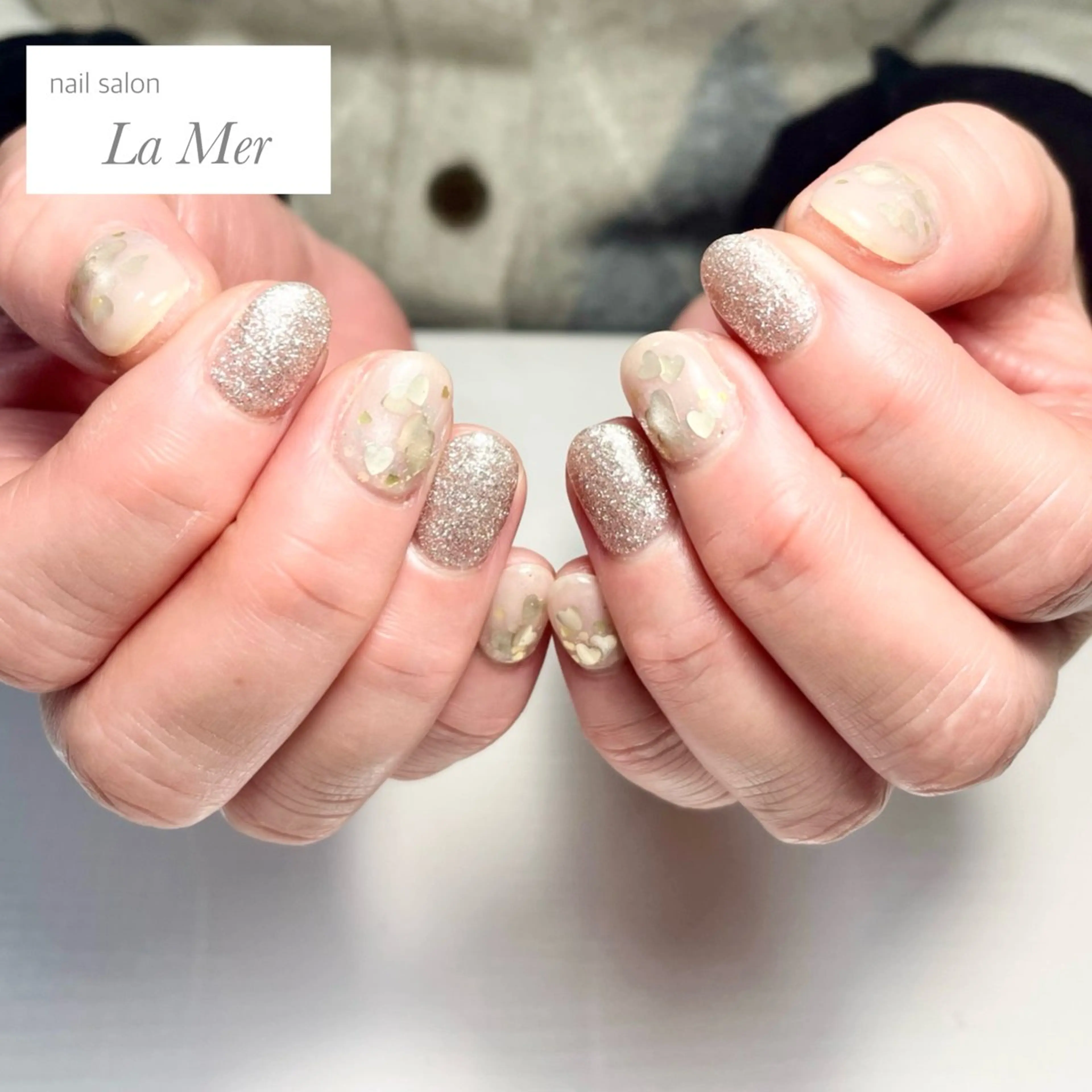 ネイル アートネイル フラッシュネイル ハート キラキラネイル マグネットネイル ハンドネイル nailsalon La Merのネイルデザイン