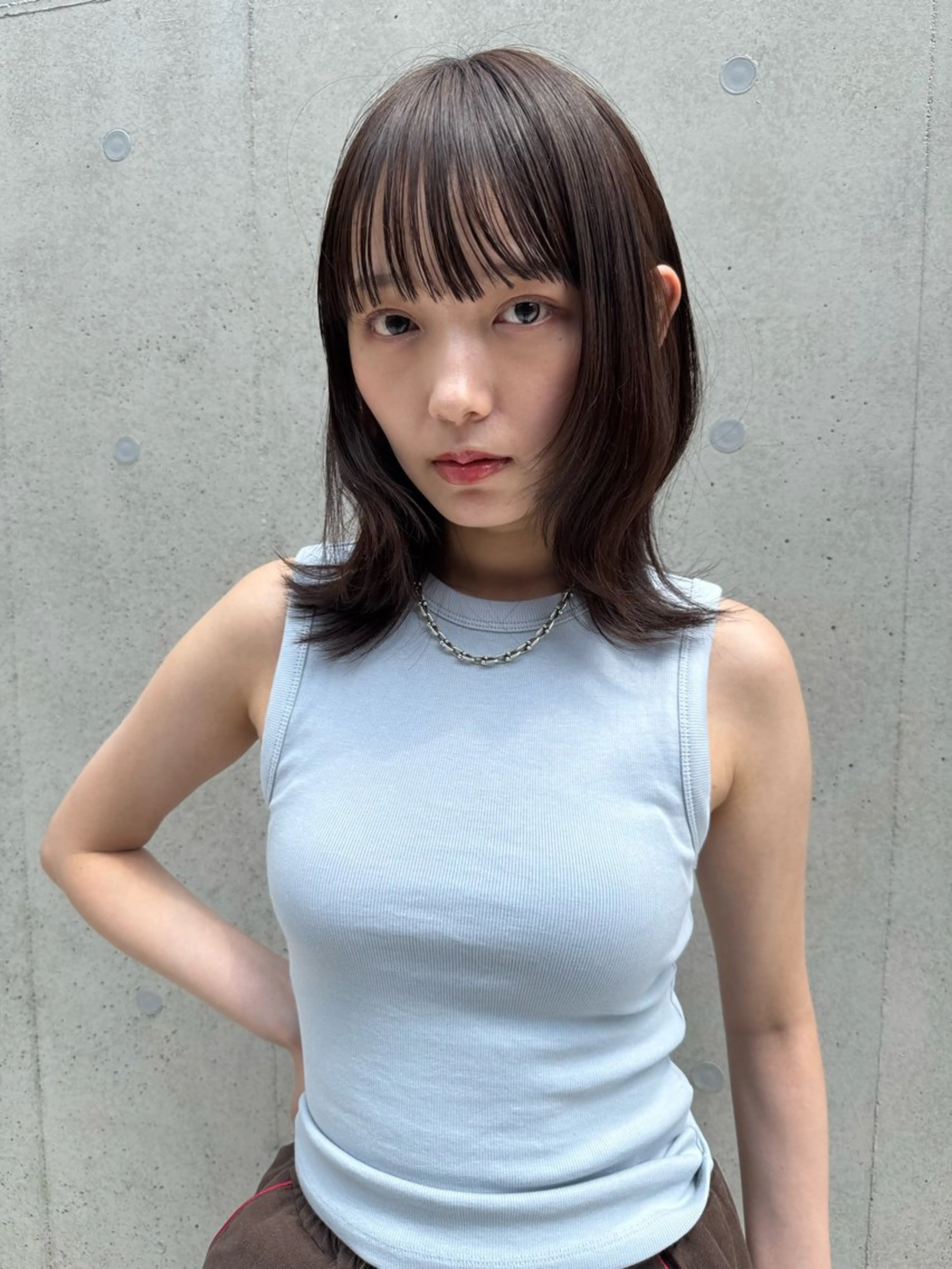 ミディアム カット ヘアカラー トリートメント 嶋佐 昌大 シマサマオのヘアスタイル