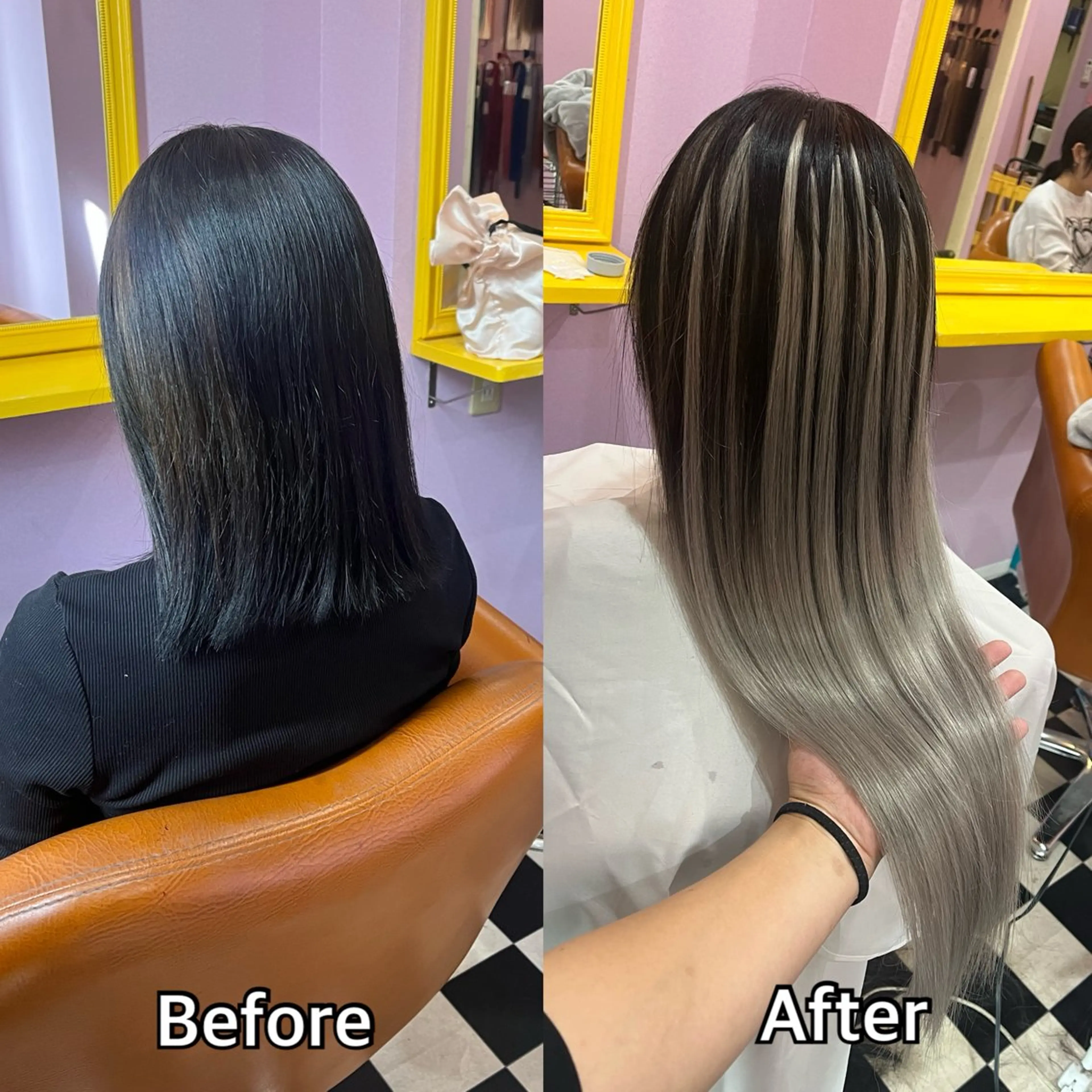 ロング エクステ シール＋ちび編み込み エクステ梅田🐨のヘアスタイル