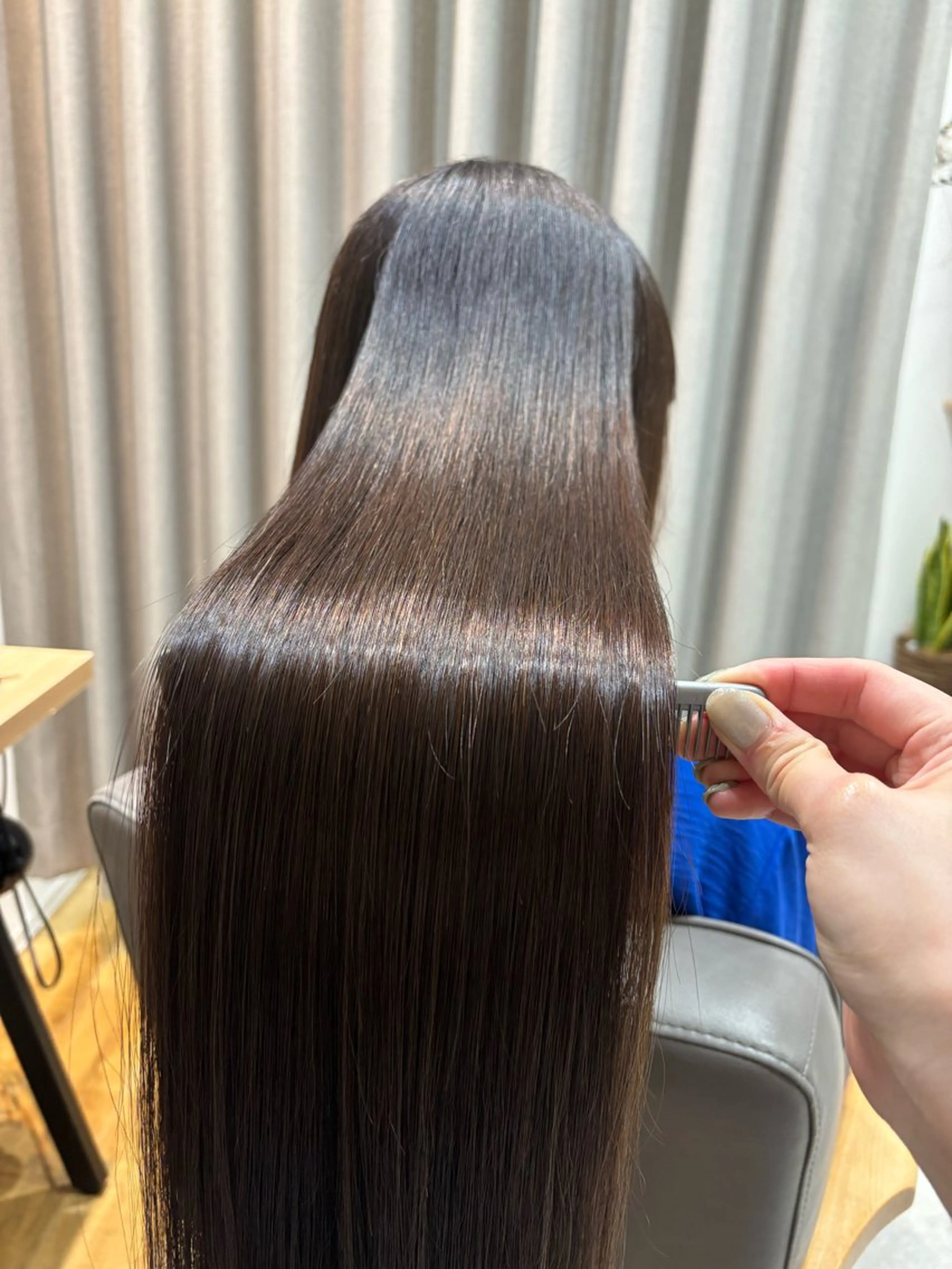 ロング カラー パーマ ストレートパーマ Atre.所属・🤍美髪縮毛/髪質 改善/池上夏凜🤍のヘアスタイル