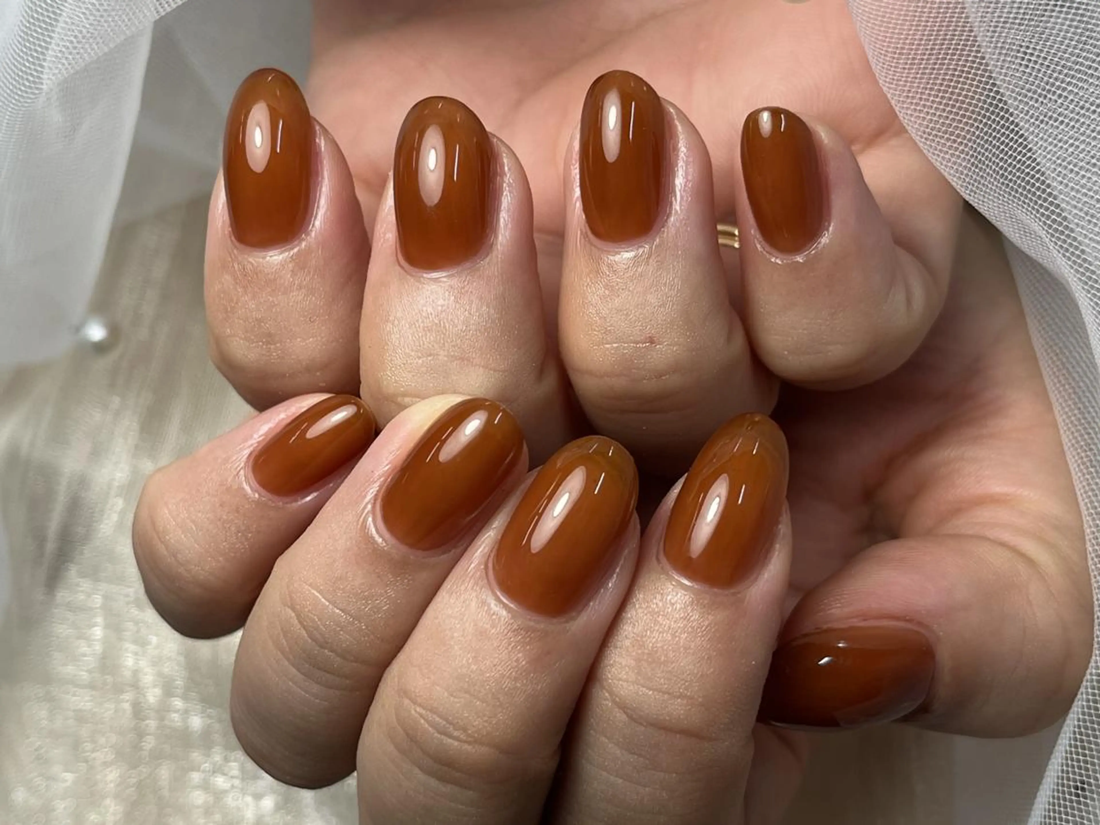 ネイル ブラウン ラメ(グリッター) シンプルネイル ハンドネイル ToliyDeliy Nail Salonのネイルデザイン