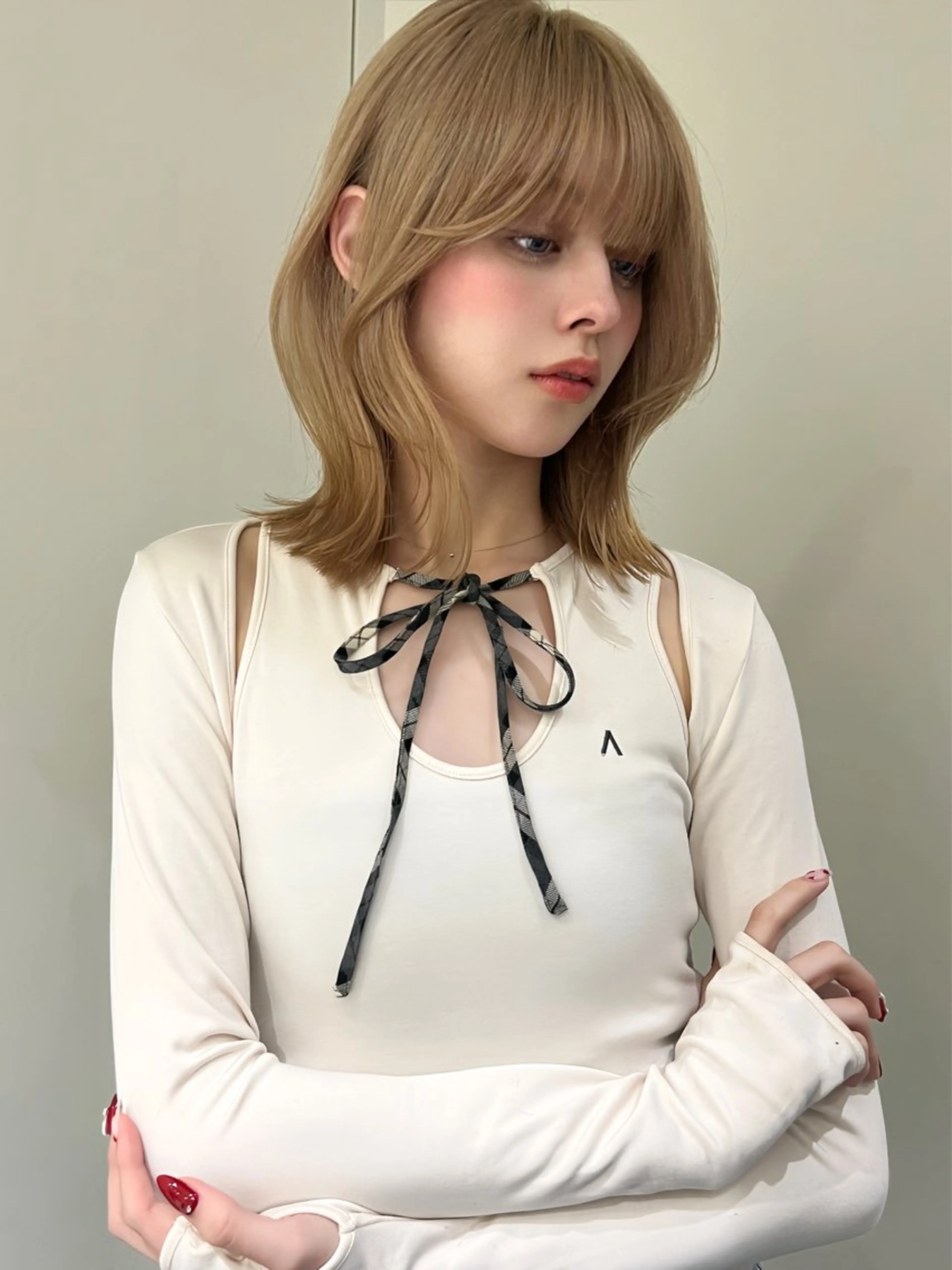 ミディアム カラー ダブルカラー ボブ 似合わせカット カット ヘアカラー 小顔ボブ jilblanカホのヘアスタイル