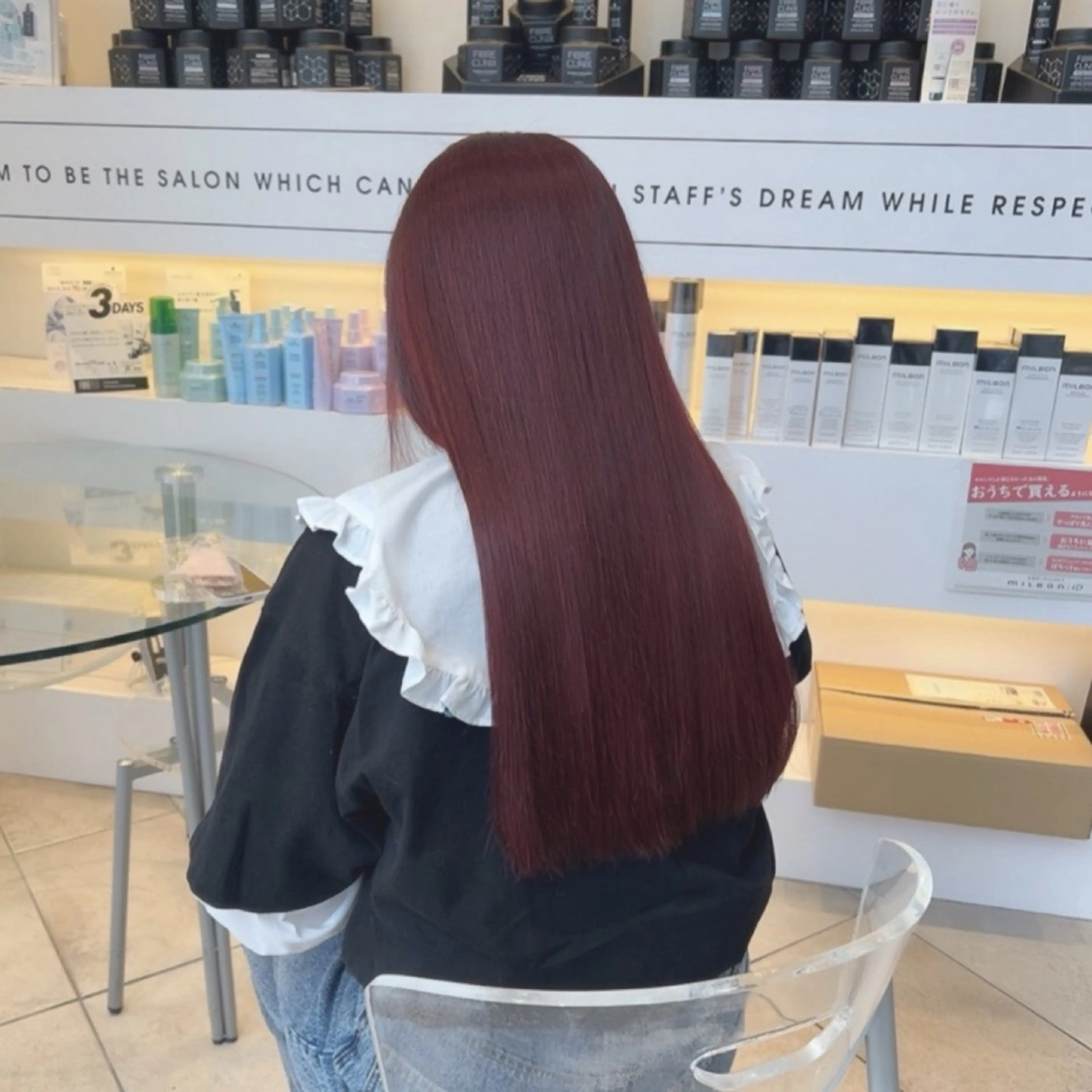 ミディアム カラー 黒髪 ブリーチ ブリーチなしカラー ピンクカラー トリートメント mei 撮影モデル募集中！のヘアスタイル
