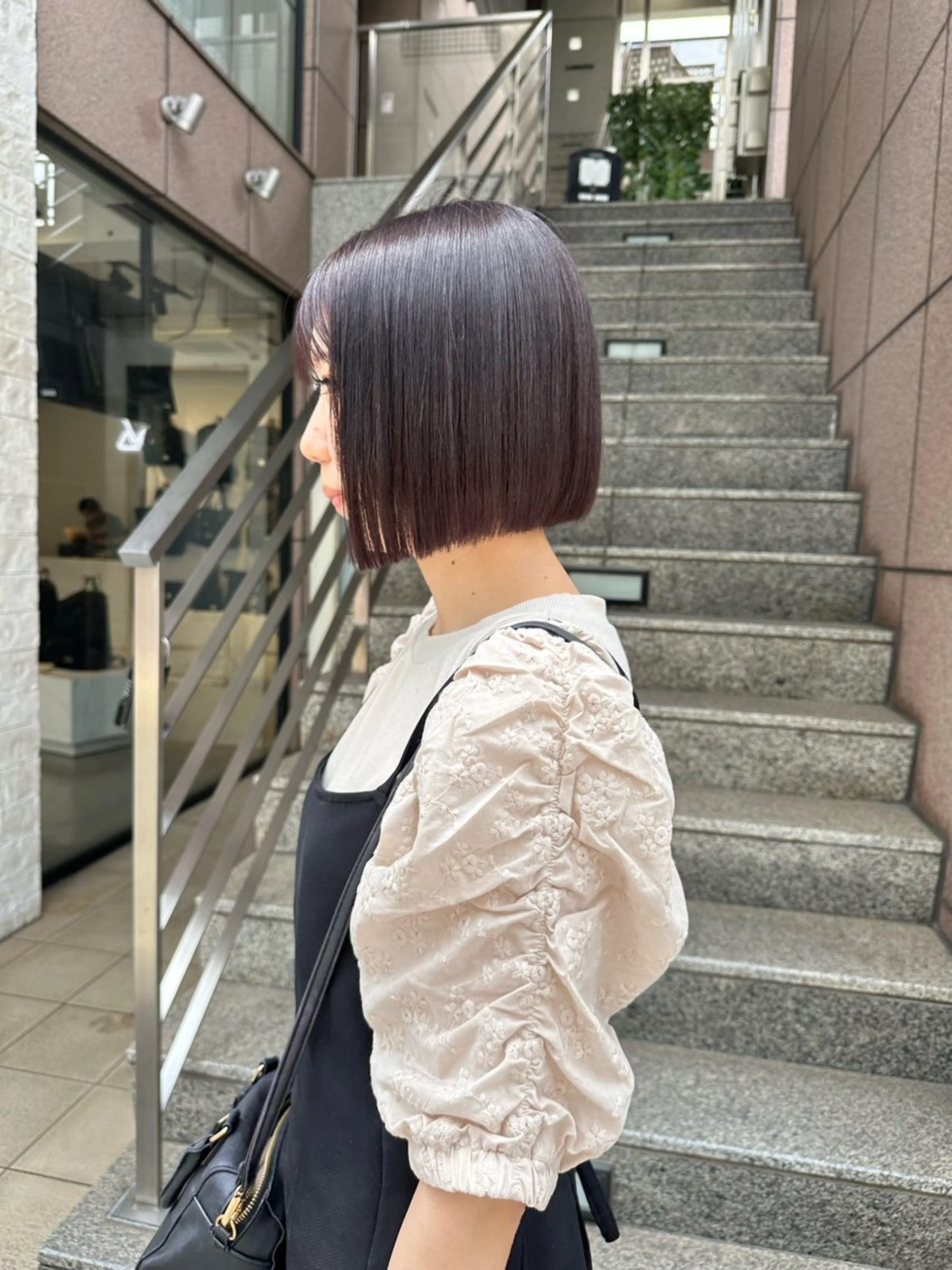ショート カラー ラベンダーカラー ボブ カット ヘアカラー トリートメント REINA☁️透明感 カラー/ぷつっと♡のヘアスタイル