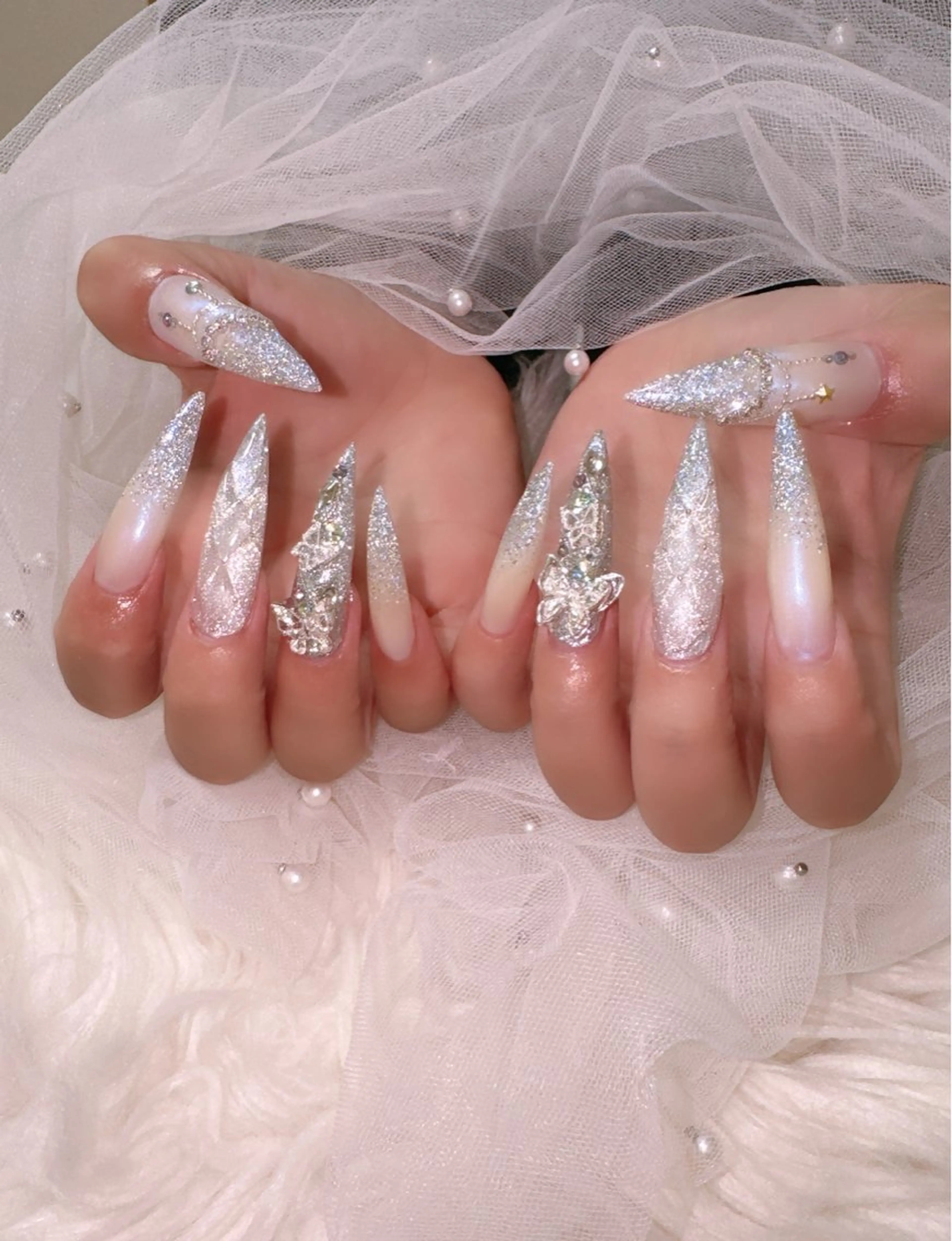 ネイル ロングネイル ハンドネイル 高島 夏海のネイルデザイン