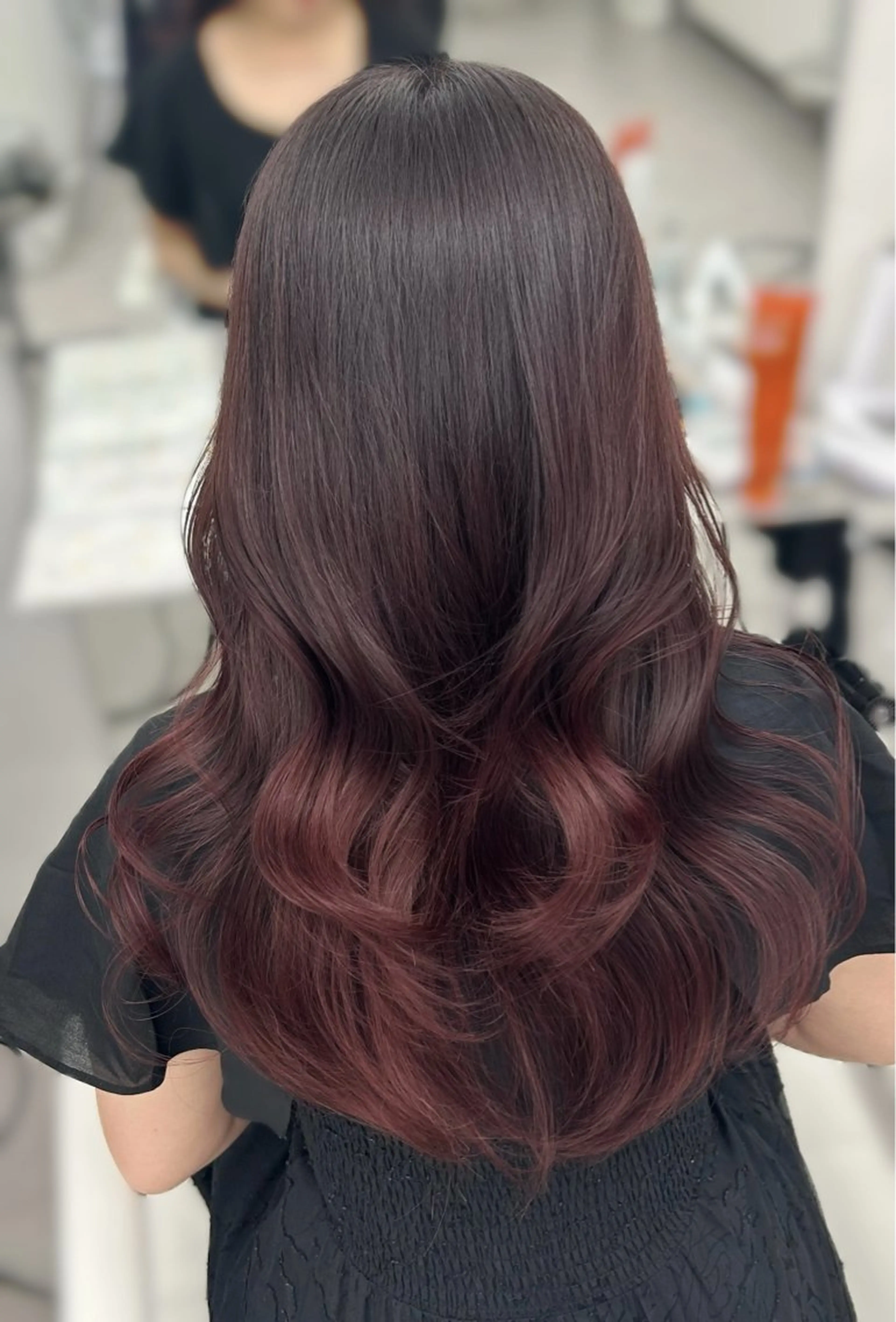 セミロング カラー ラベンダーカラー ラベンダーピンク ピンクカラー ヘアカラー トリートメント 韓国ヘア/顔周り ヘアセット/加藤優里のヘアスタイル