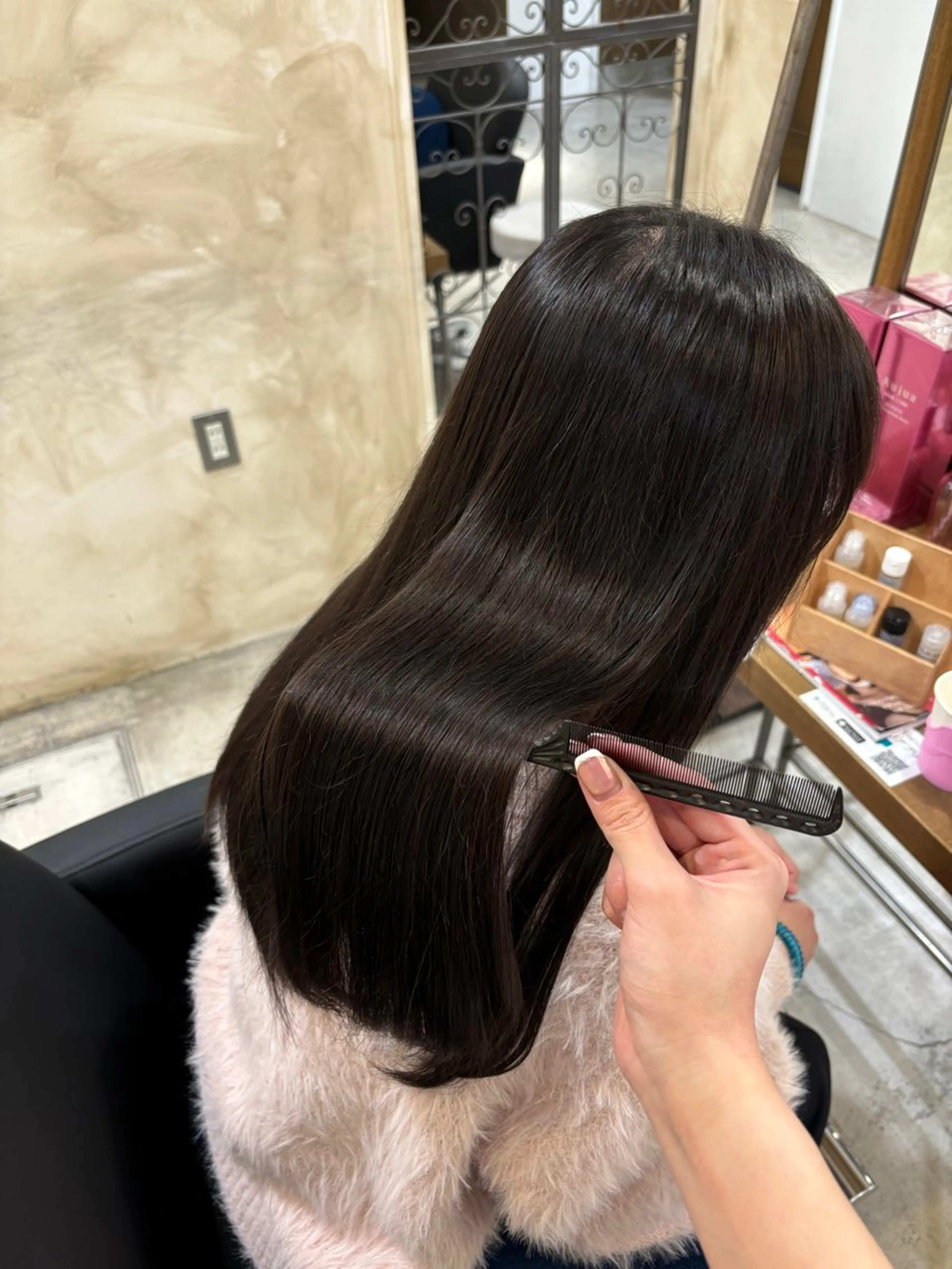 ✨当日予約◎✨🌙カット＋髪質改善カラー＋4step Aujua treatment☁️🩵(スパシャンプー付き🛁‪)の写真