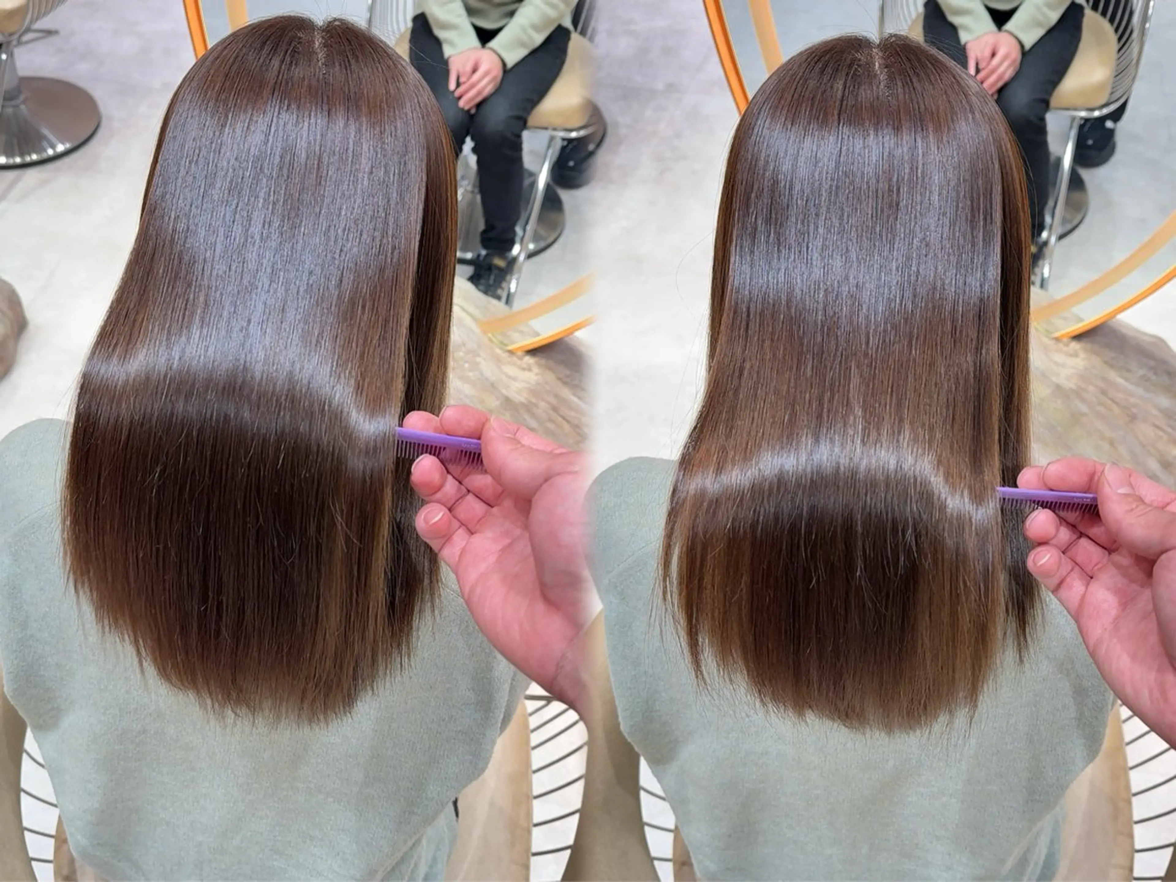 セミロング カラー カット ヘアカラー 縮毛矯正 レイヤー❣️縮毛矯正 川村利幸のヘアスタイル