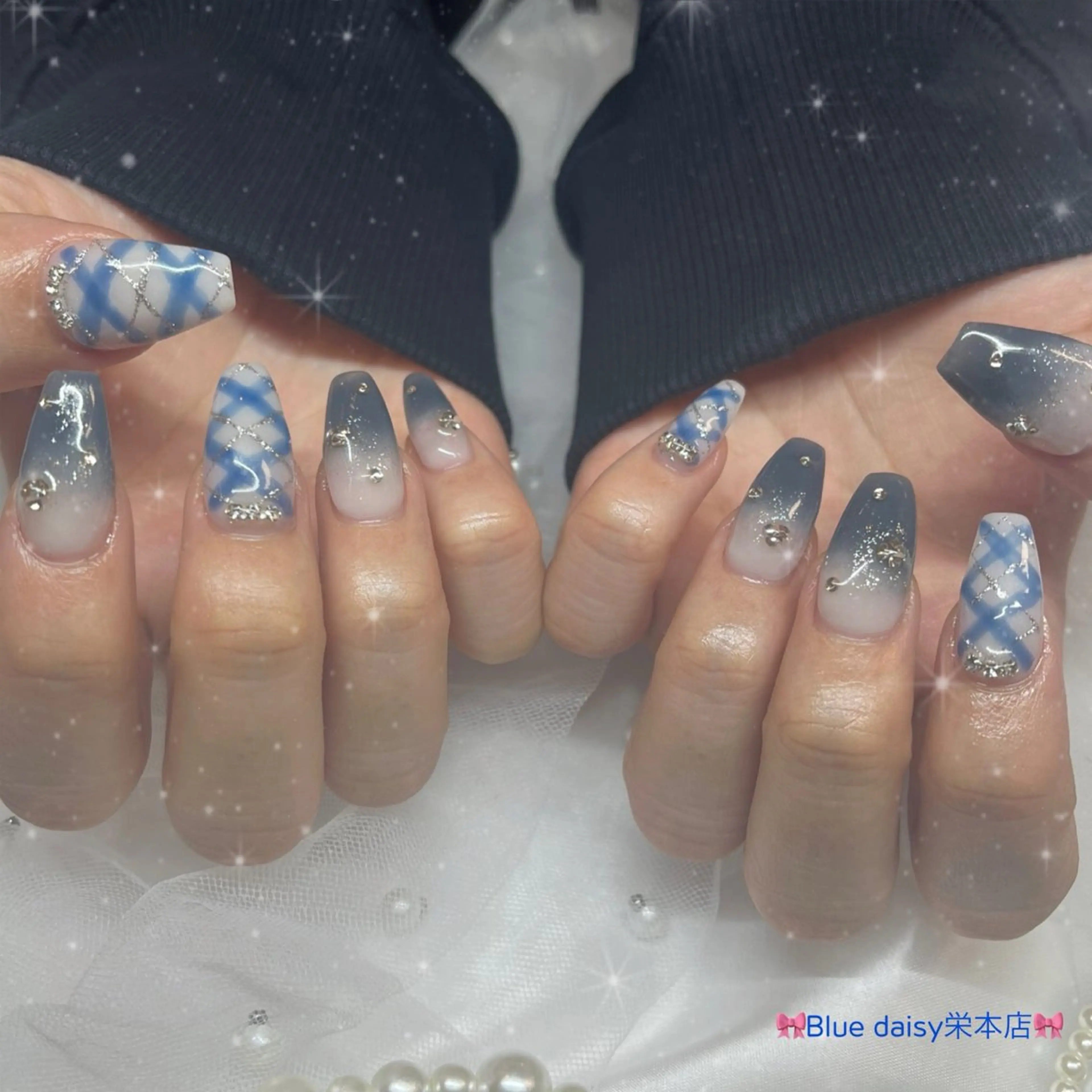 ネイル ネイビー ハンドネイル ブルーデイジー栄本店所属・BlueDaisy 栄本店のネイルデザイン