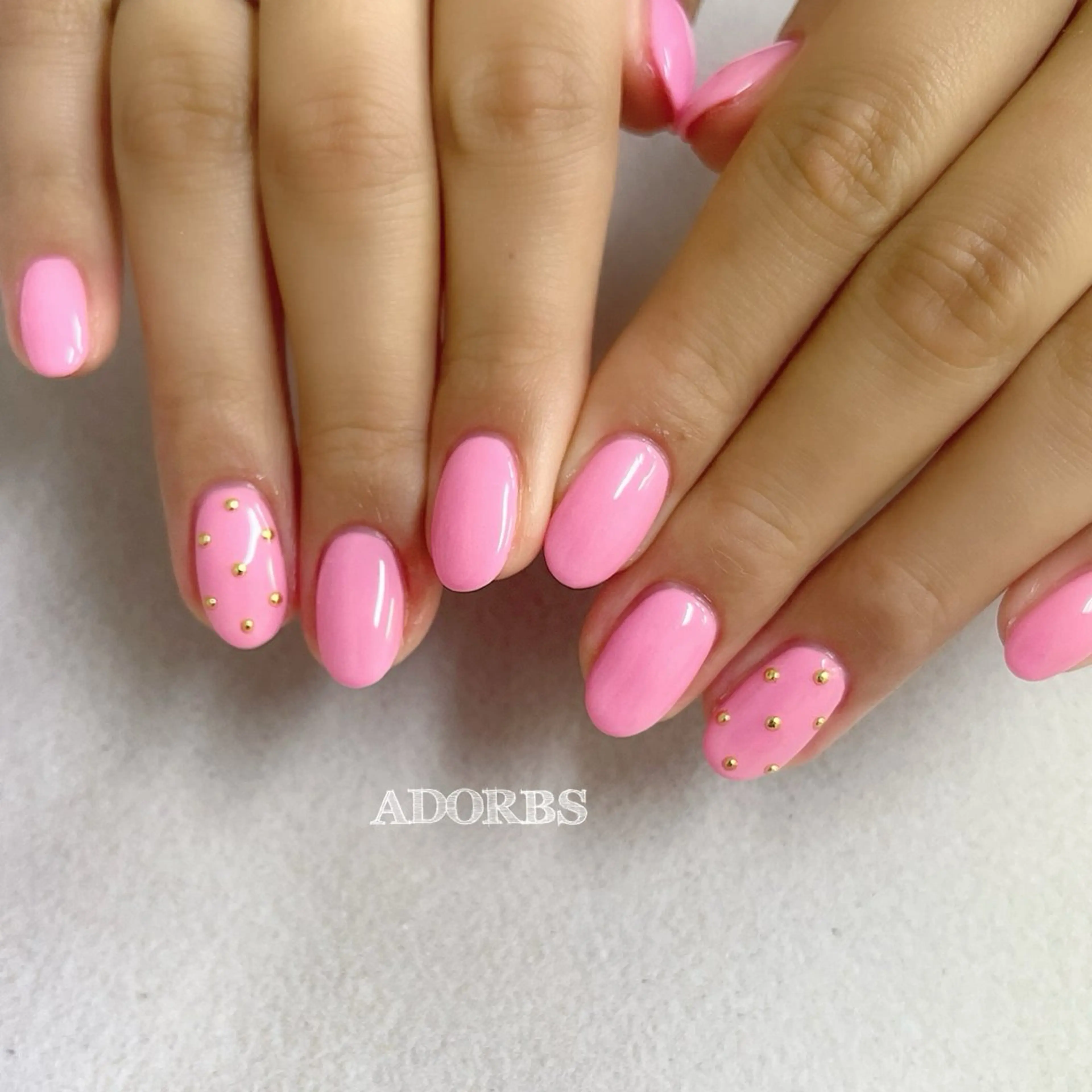 ネイル ブルー ピンク ハンドネイル ADORBS ✩上福岡のネイルデザイン