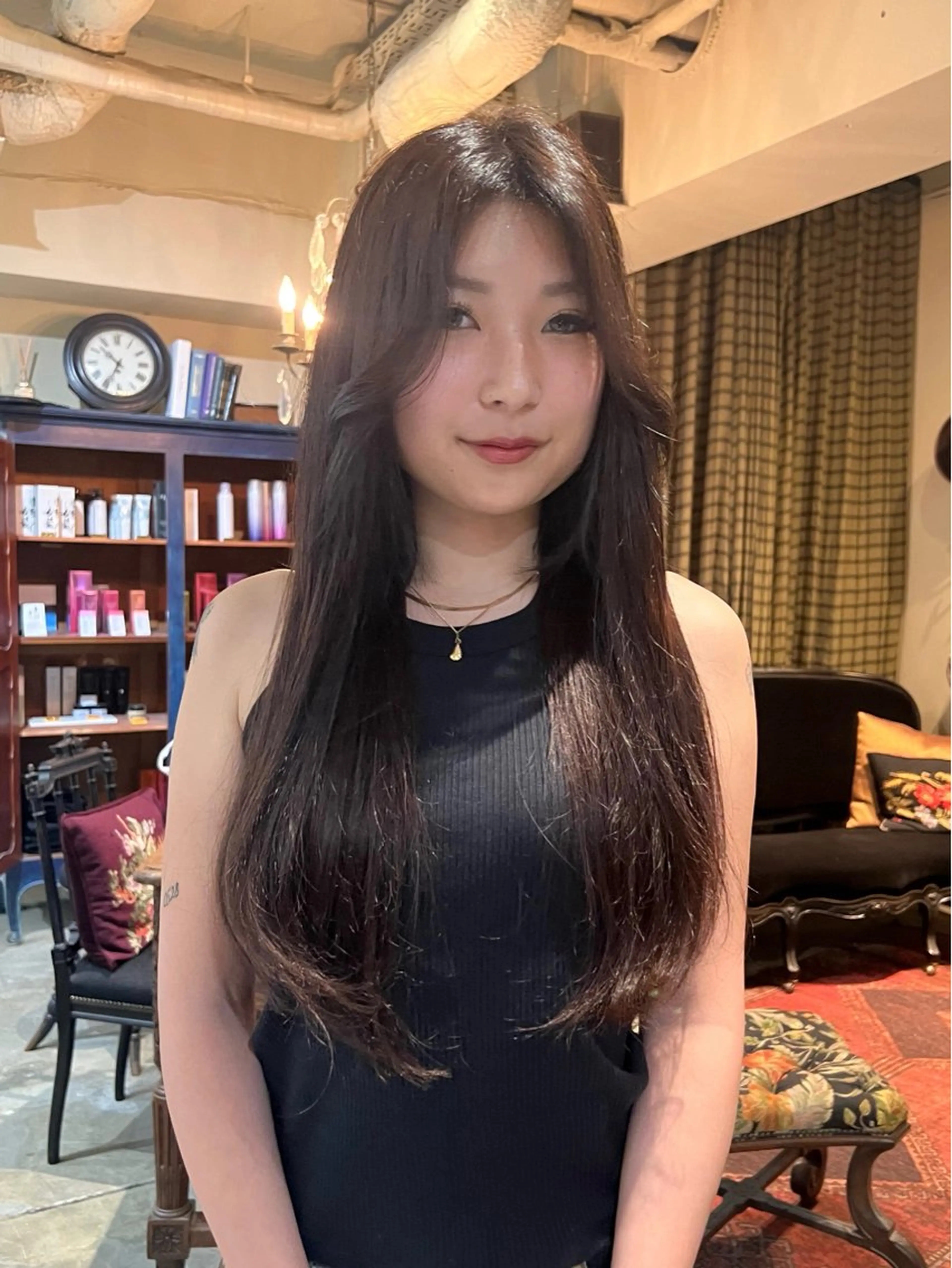 ロング カラー ヘアカラー アイブロウ&マツパ カラーモデルまなみのマツエク・マツパデザイン