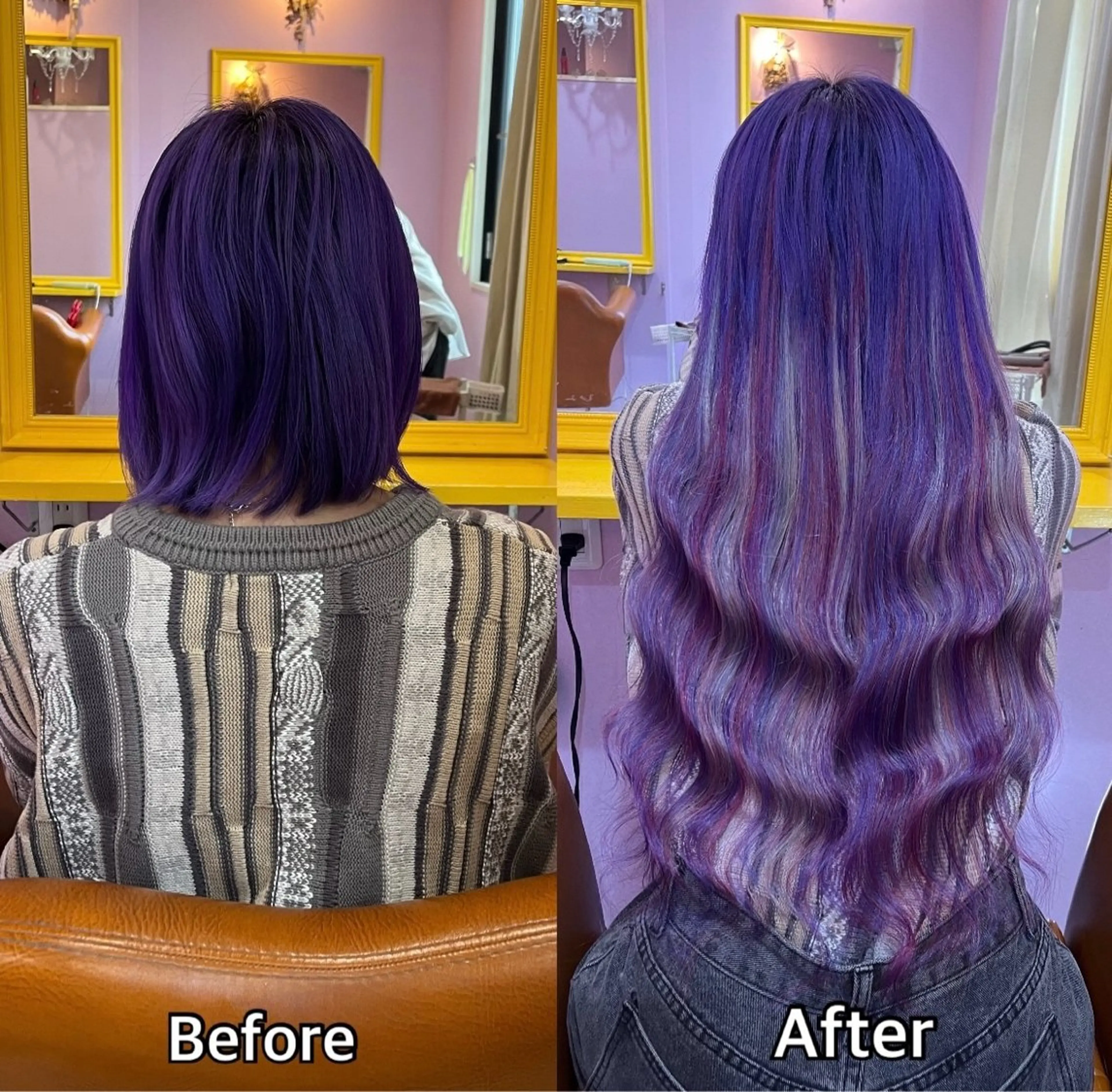 ロング シール＋ちび編み込み エクステ梅田🐨のヘアスタイル