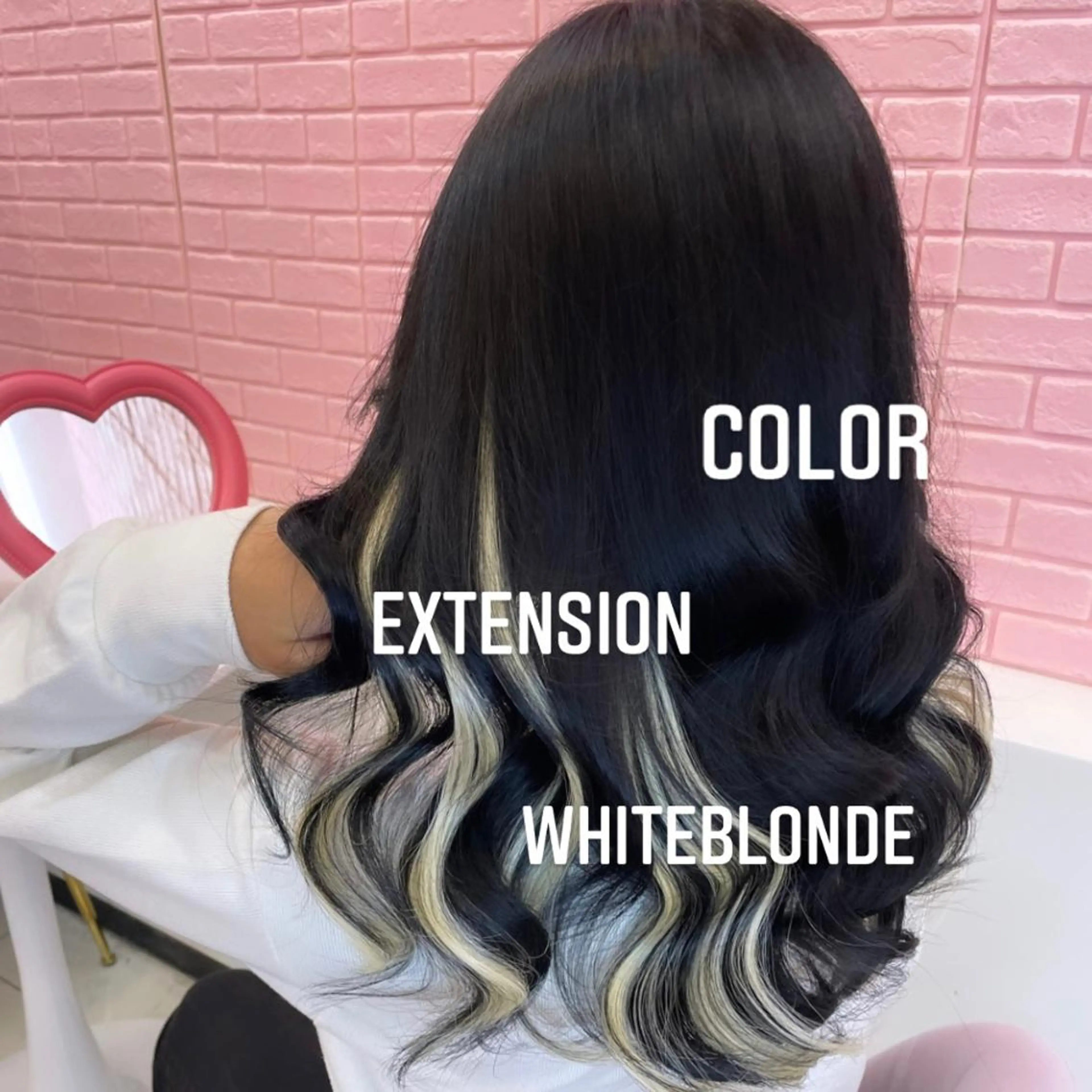 ミディアム カラー エクステ🩵ブリーチ 韓国ヘア🩵KAEのヘアスタイル