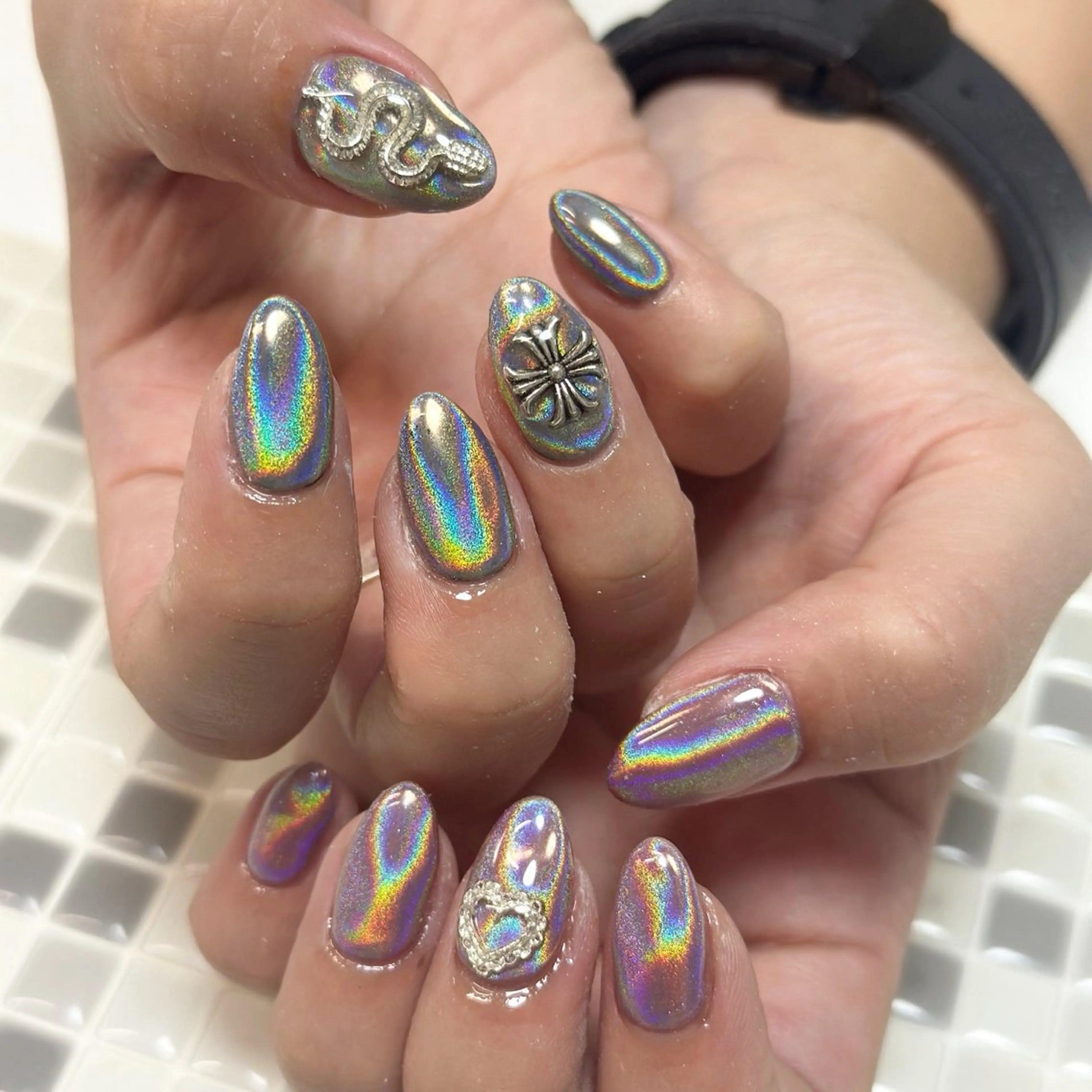 ネイル オーロラネイル ミラーネイル ♡Nailist yui♡のネイルデザイン