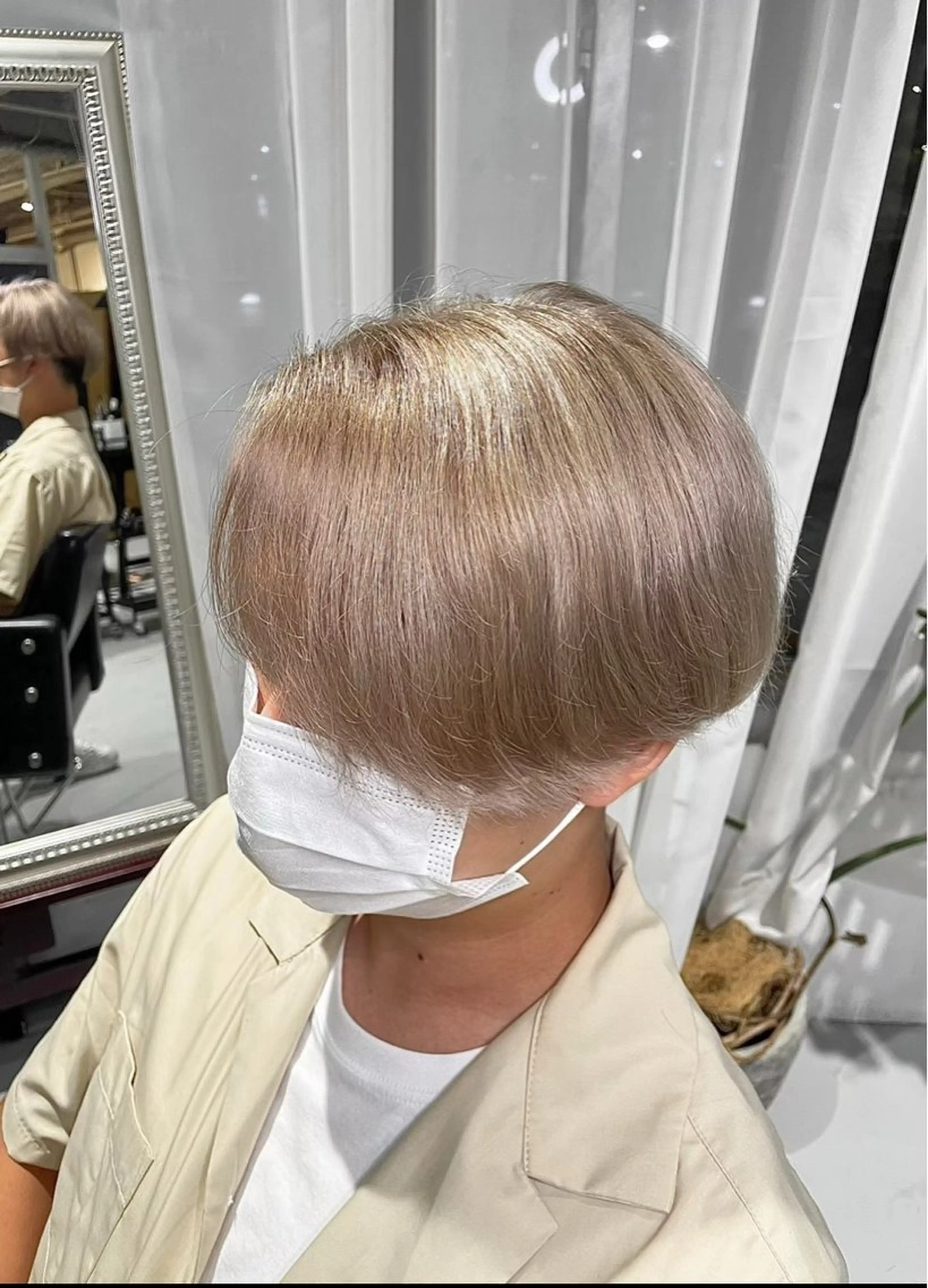 ショート カラー メンズ ベージュカラー ミルクティーベージュ ヘアカラー inc新小岩 🌱MANAMIのヘアスタイル