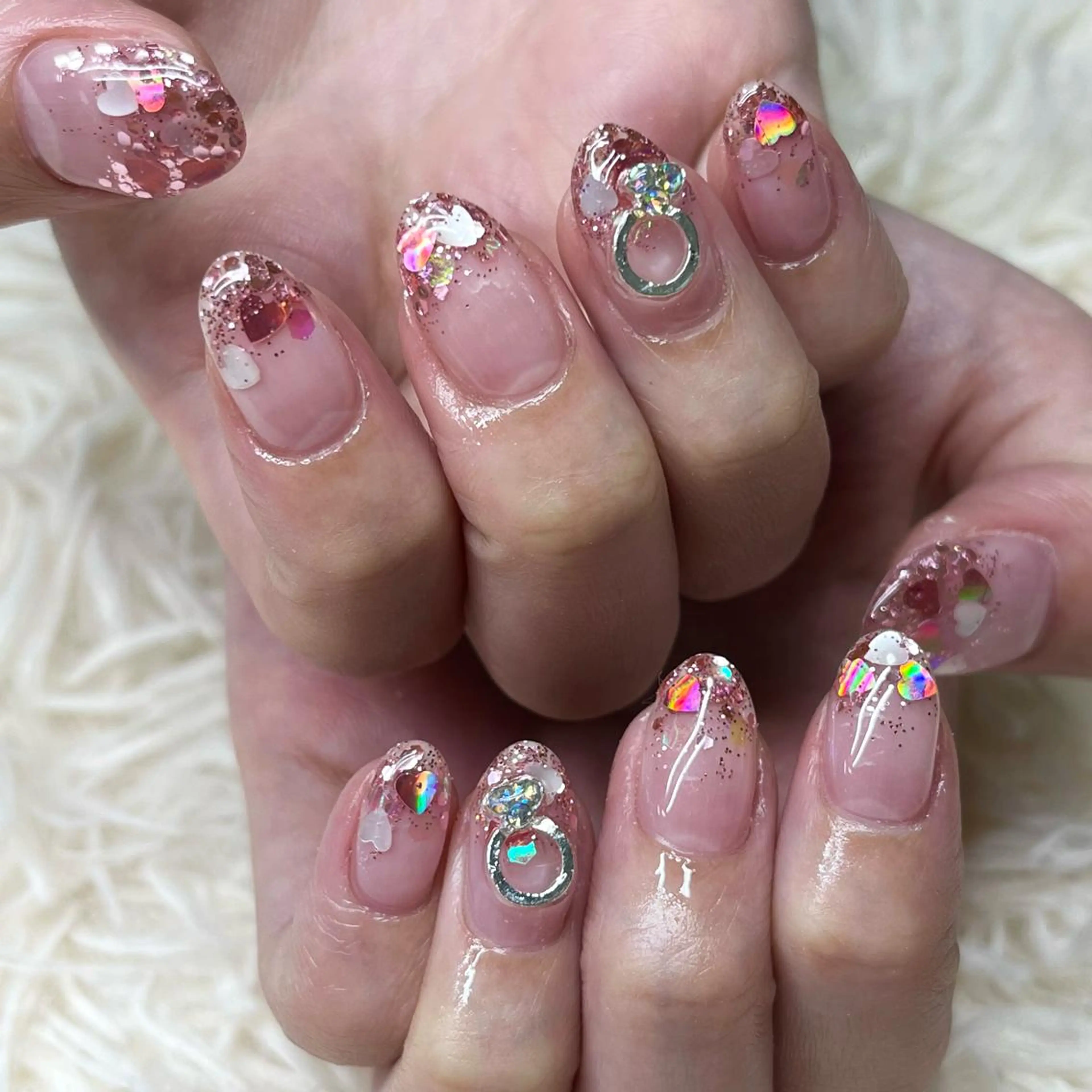 ネイル アートネイル クリアネイル フレンチネイル ジェルネイル ガラスフレンチ ハンドネイル 🐕‍🦺Yappy 💗A-tanのネイルデザイン