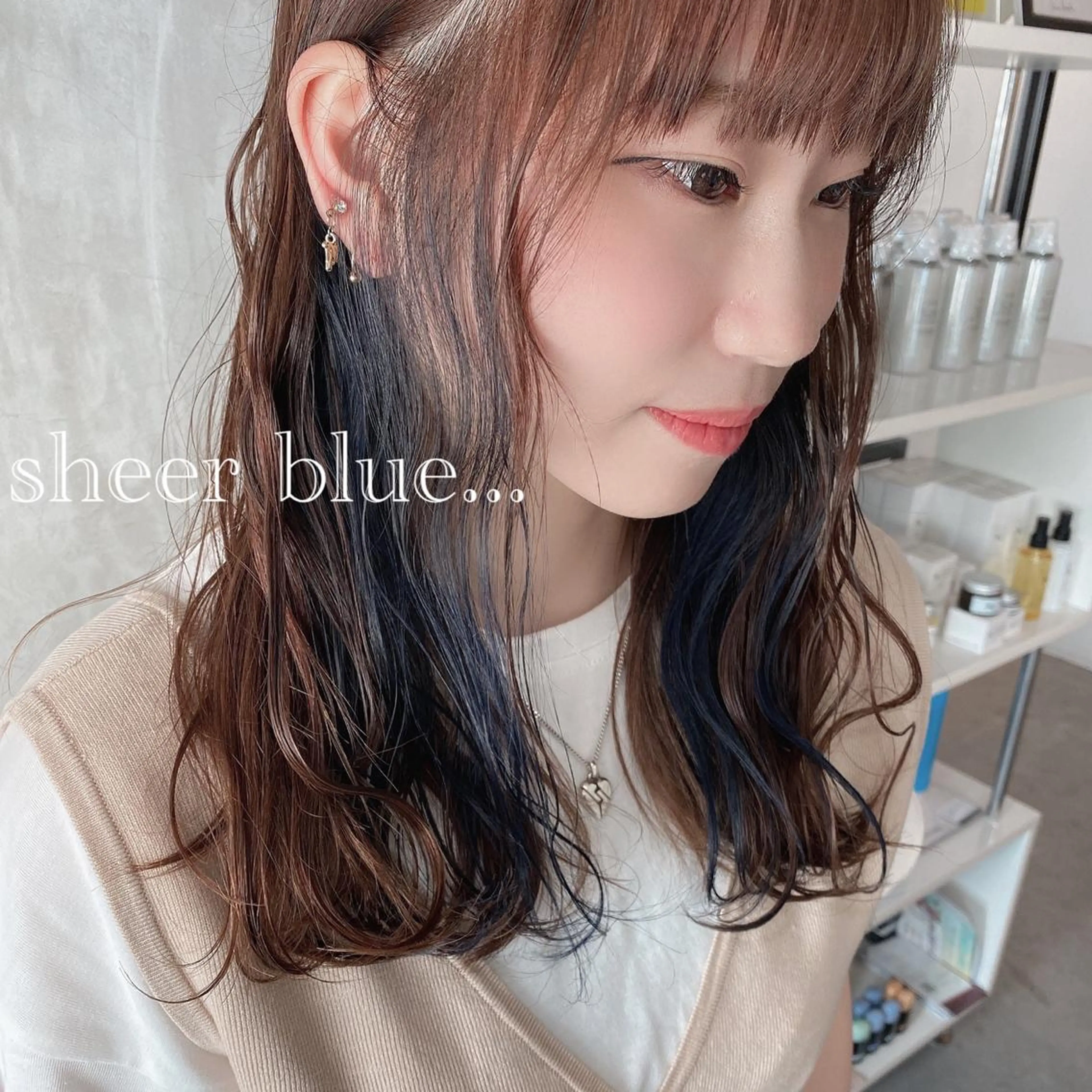 セミロング カラー ヘアアレンジ 透明感カラー stylist/蛯谷 珠里のヘアスタイル