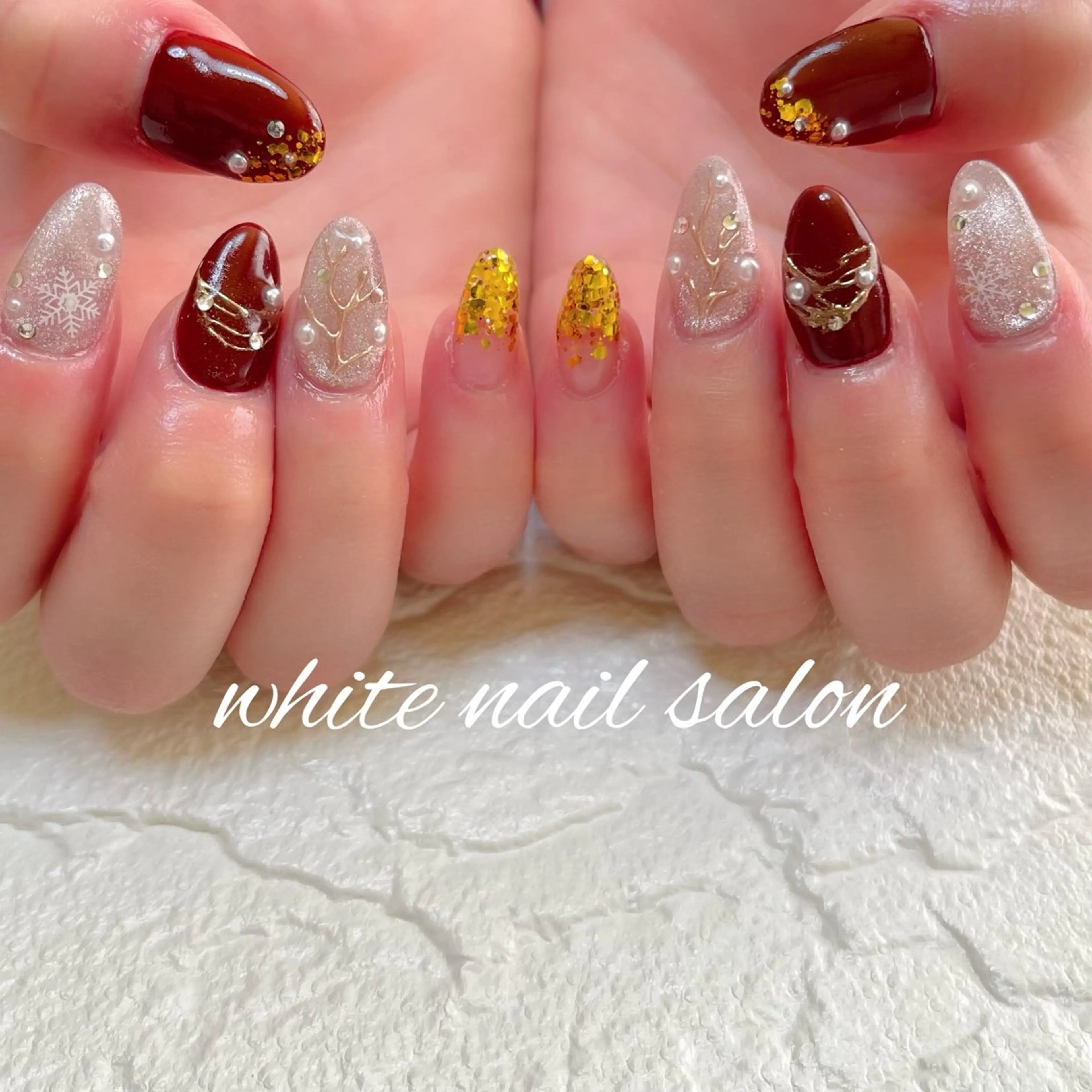 ネイル ラメ(グリッター) ハンドネイル white nail salonのネイルデザイン