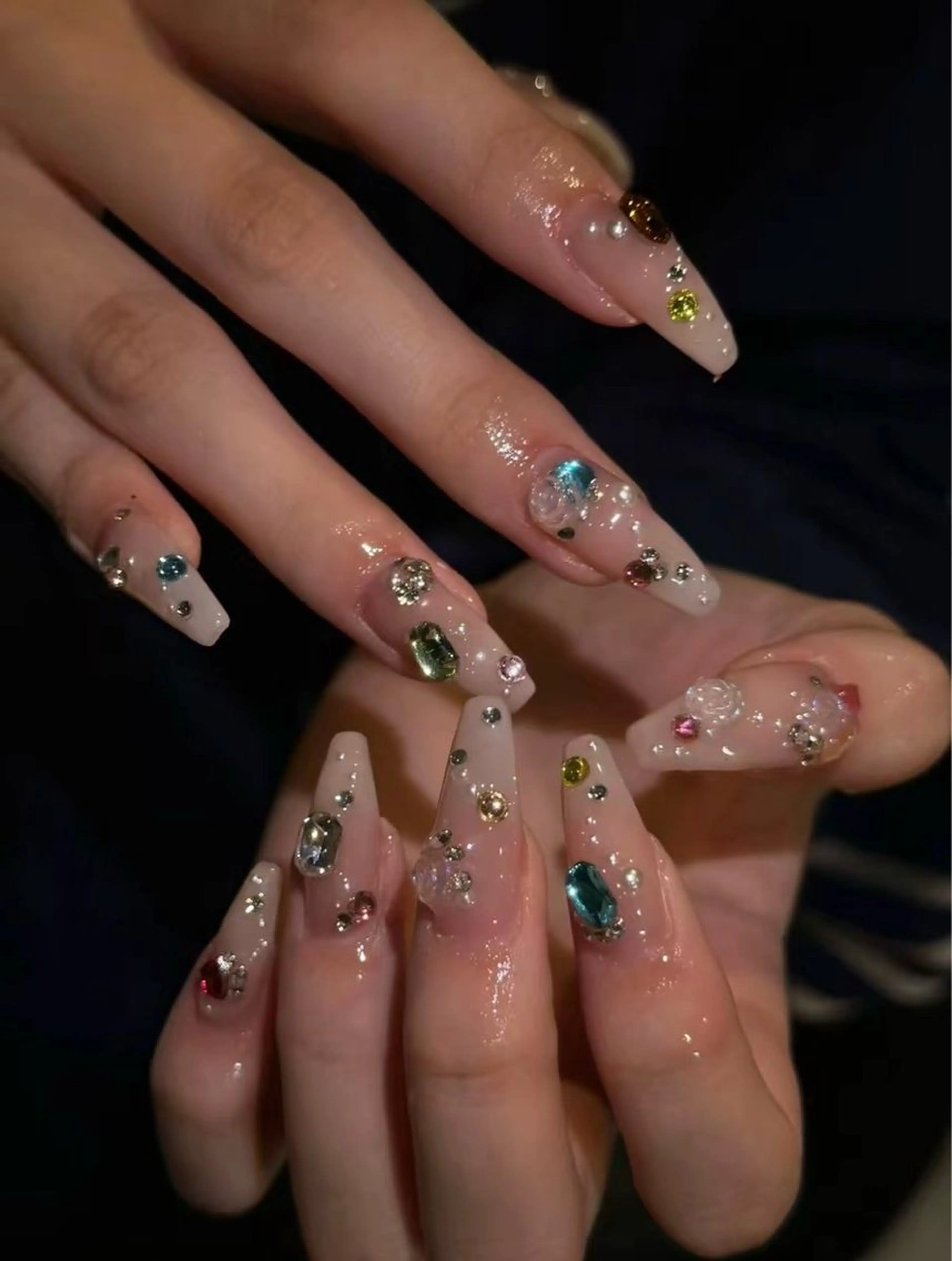 ネイル 長さ出し フレンチネイル グラデーション 卒業式 マグネットネイル ハンドネイル MIHANA NAILのネイルデザイン