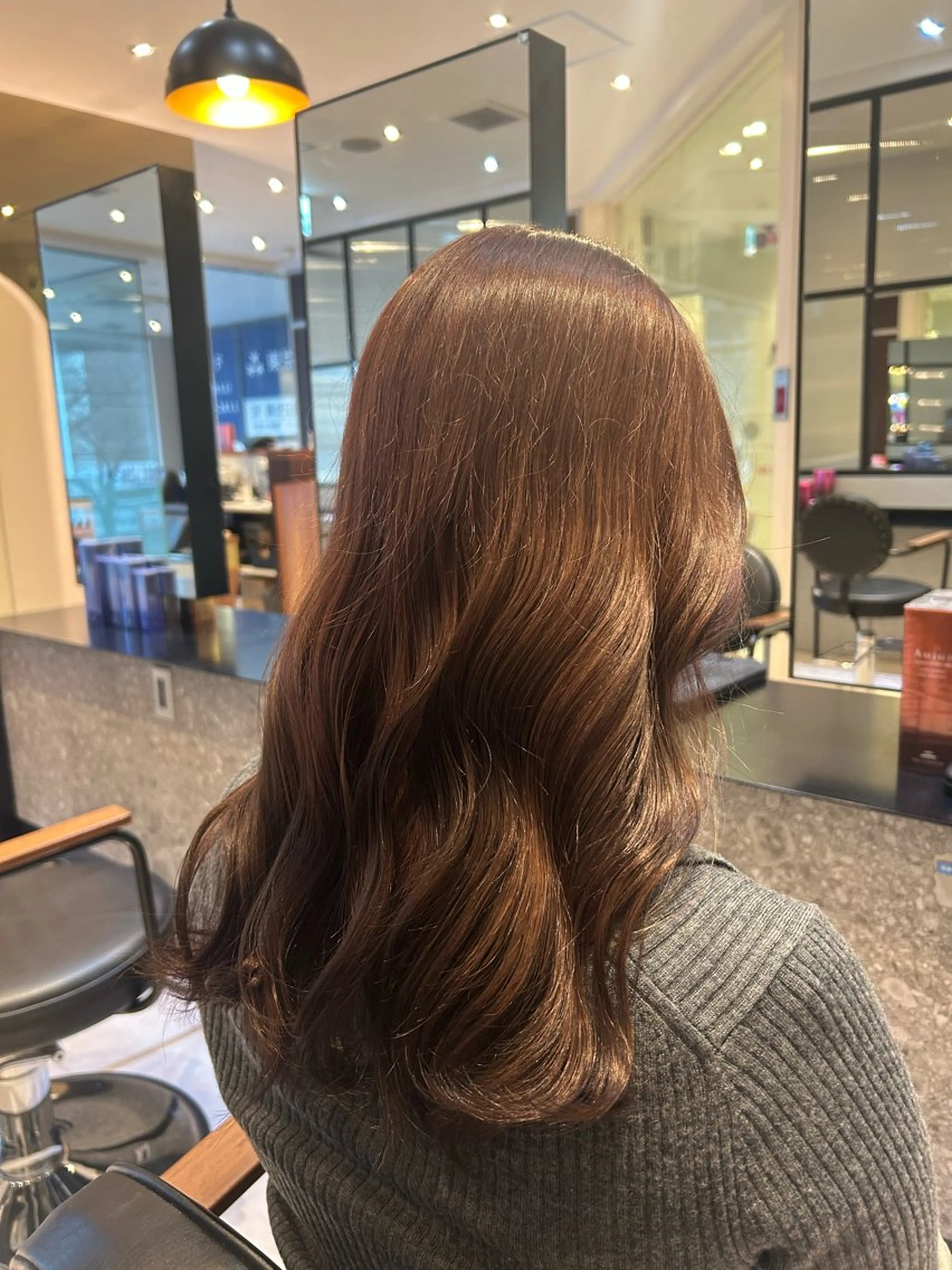 セミロング カラー ヘアアレンジ ブラウンカラー 韓国風ヘア ヘアカラー トリートメント 縮毛矯正/カット/ 韓国ヘア/蛯原🍤のヘアスタイル