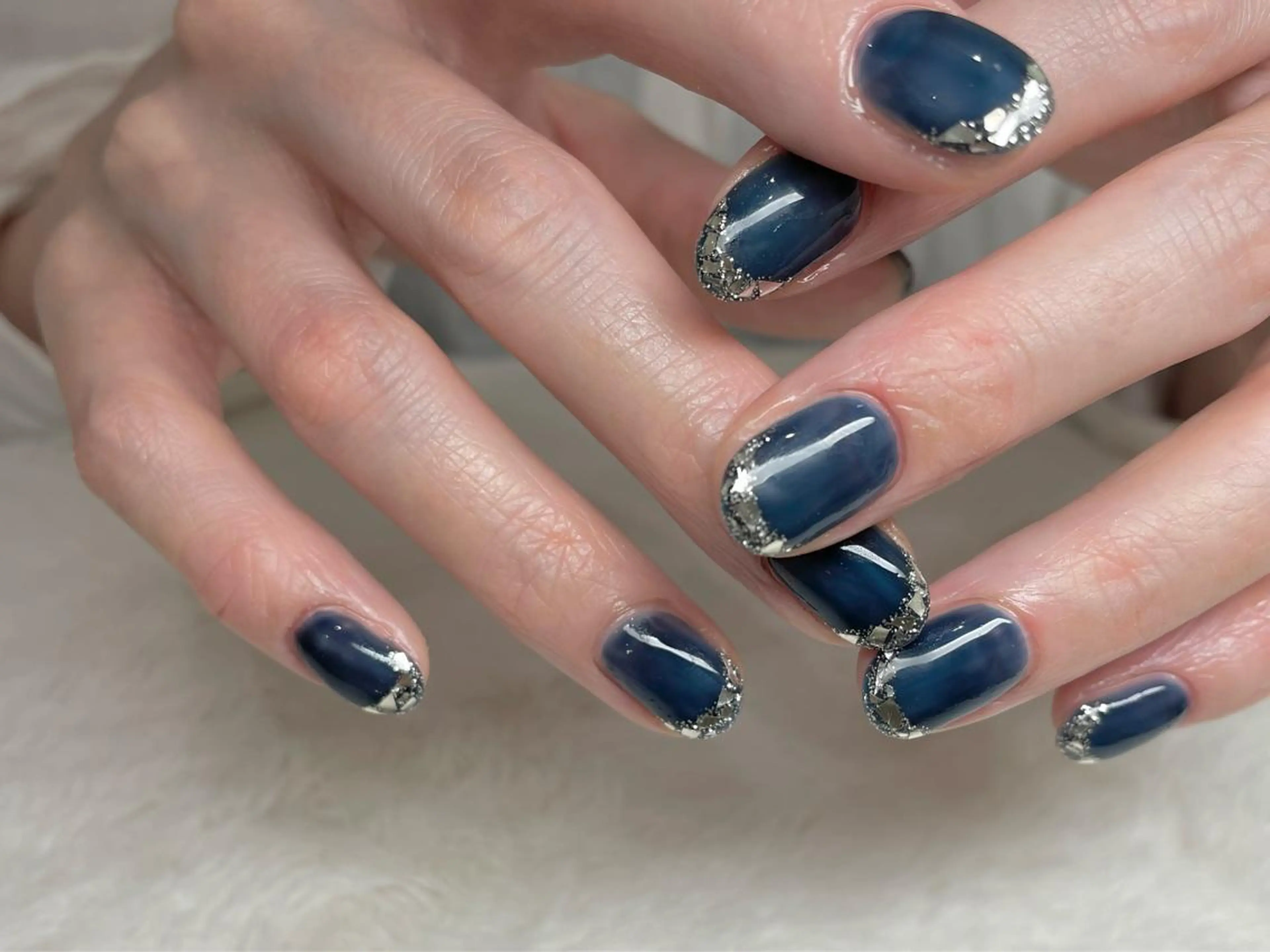 ネイル フレンチネイル ガラスフレンチ riri nail所属・riri-nail Rie Endoのネイルデザイン