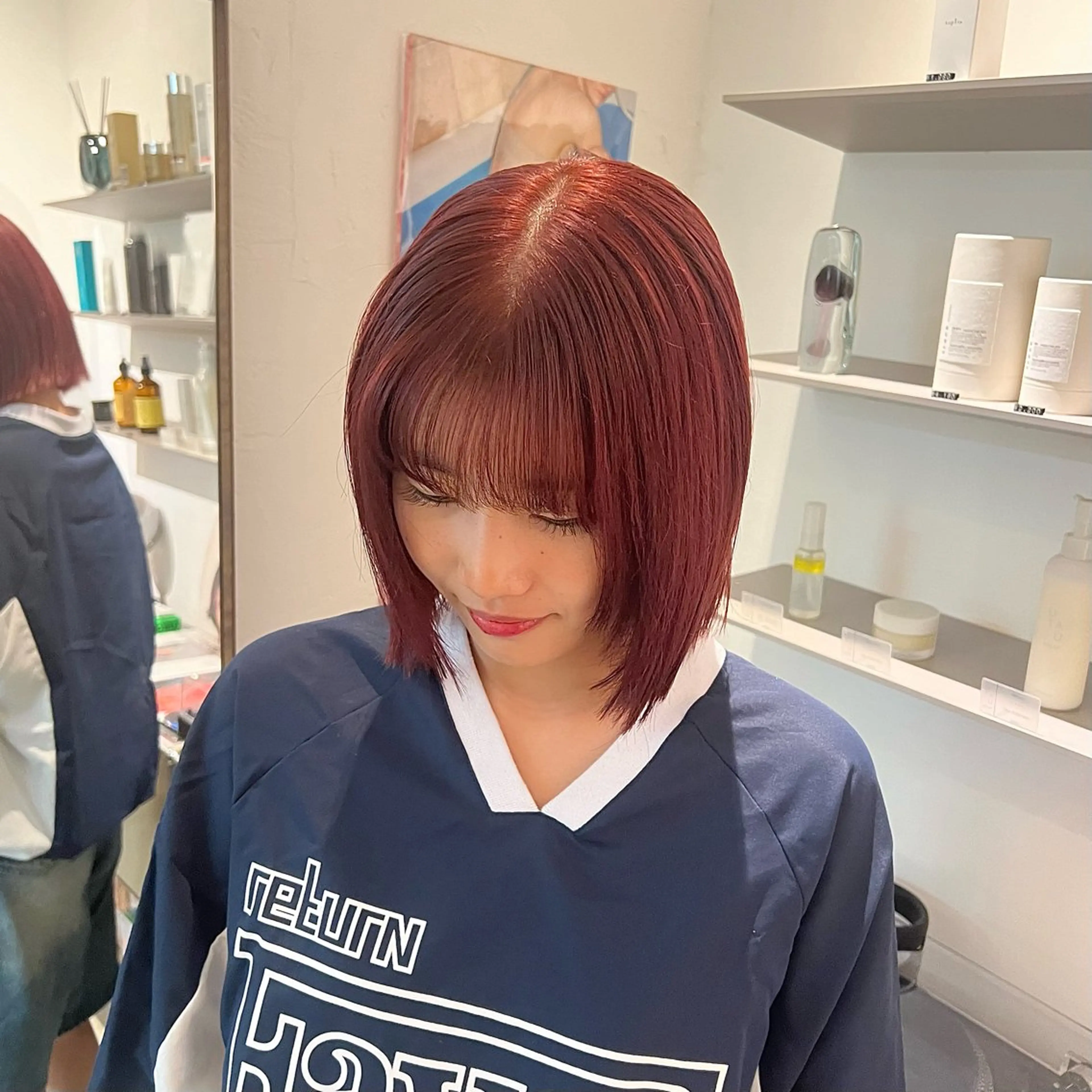 ショート カラー レッドカラー ヘアカラー MARIKA 透明感 / 透け感ヘア🪄のヘアスタイル