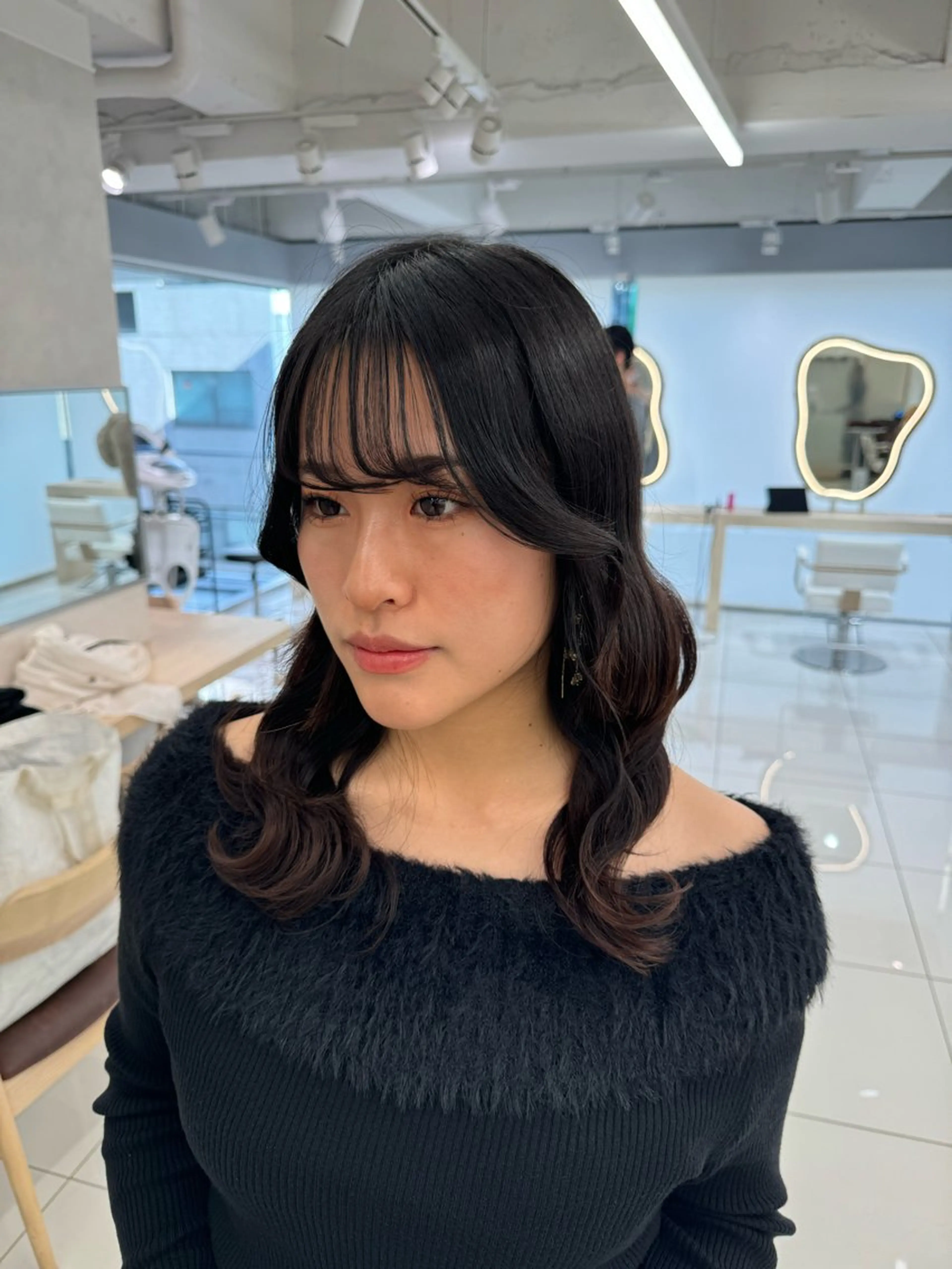 セミロング 顔まわりカット/ カラー/西野和裕のヘアスタイル