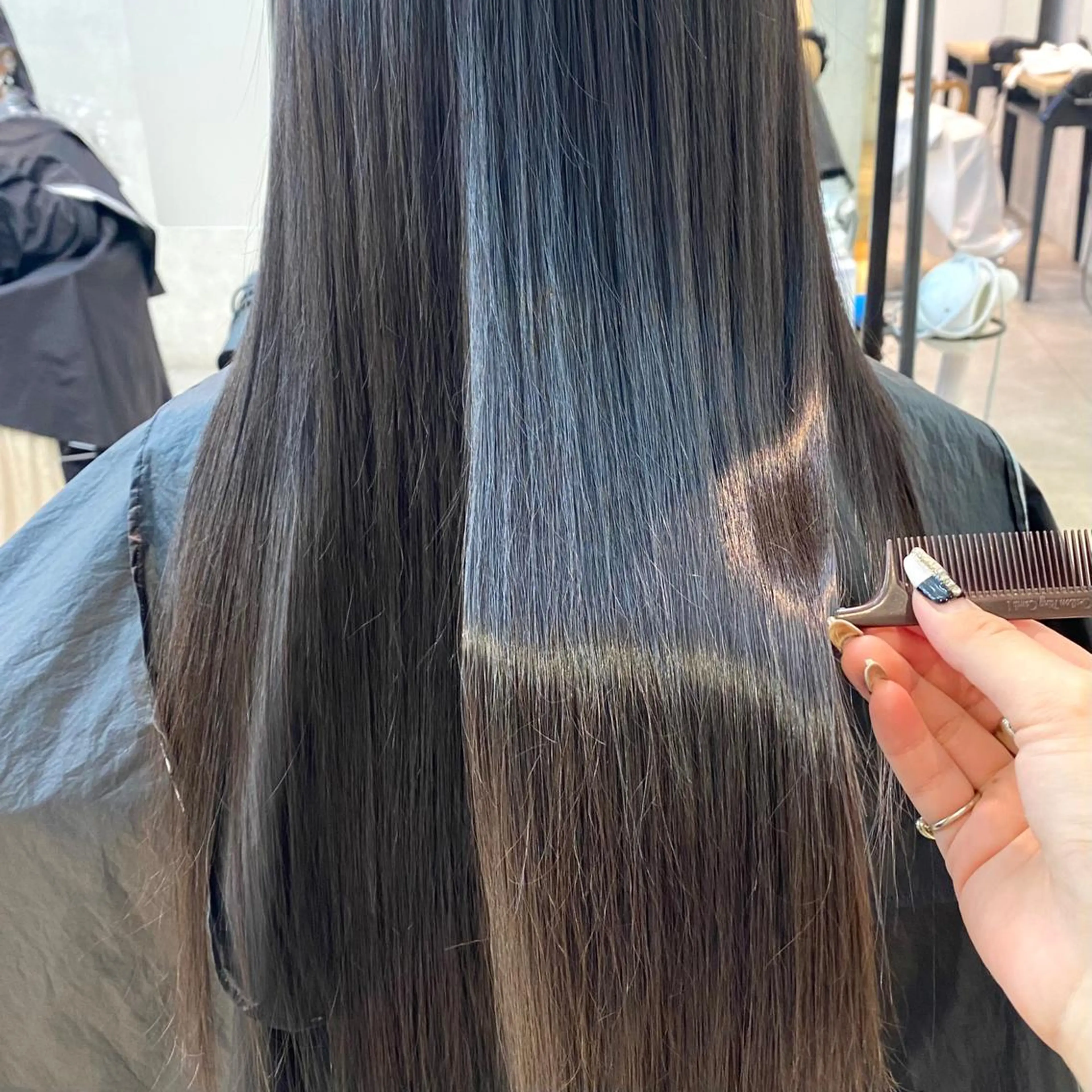 ロング カラー 酸性ストレート・ メンズ  三原 楊子のヘアスタイル