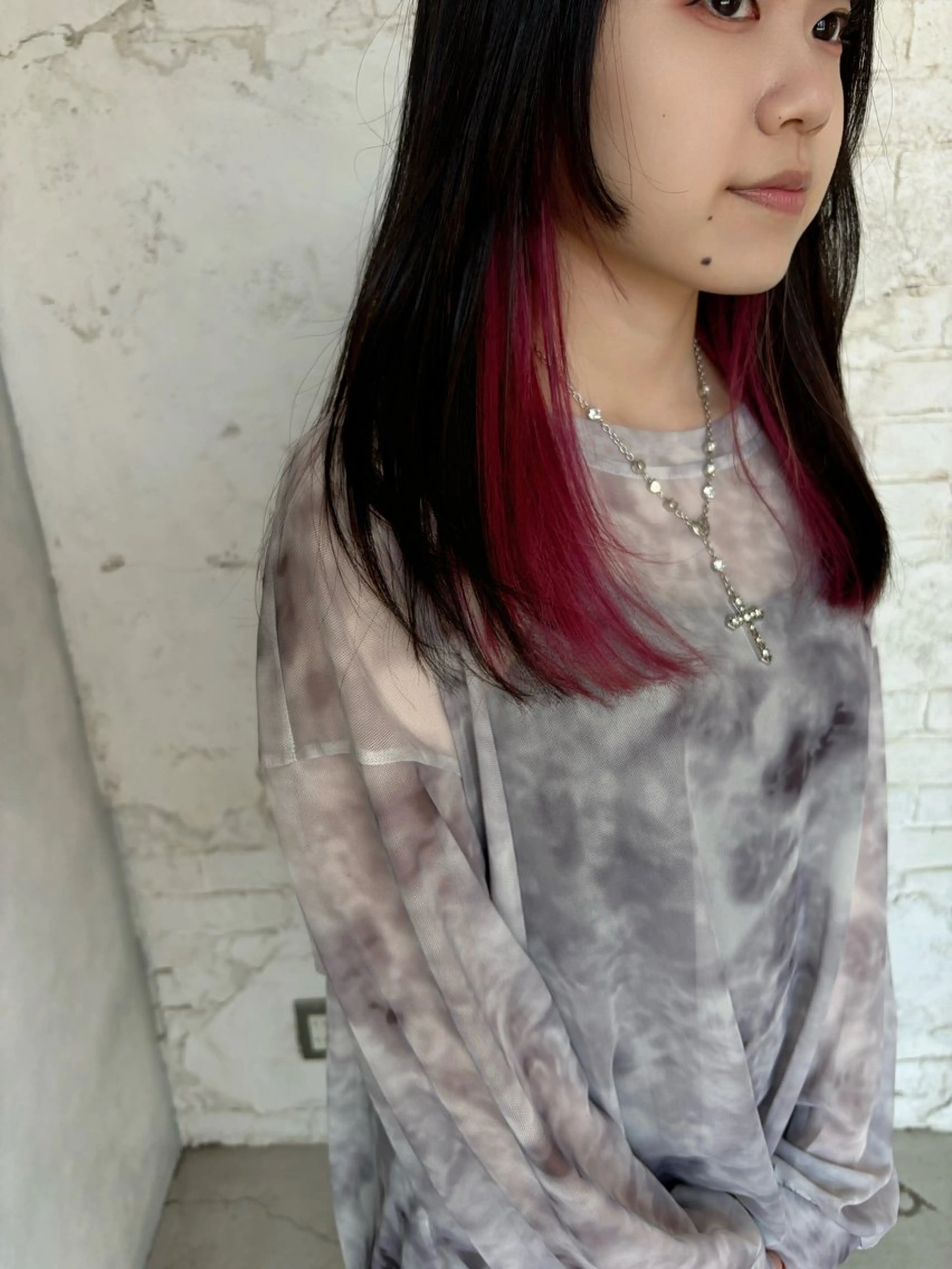 セミロング カラー ヘアアレンジ インナーカラー ピンクカラー 顔周りカット レイヤーカット ravens代表 🍀【ヒロム】🍀のヘアスタイル